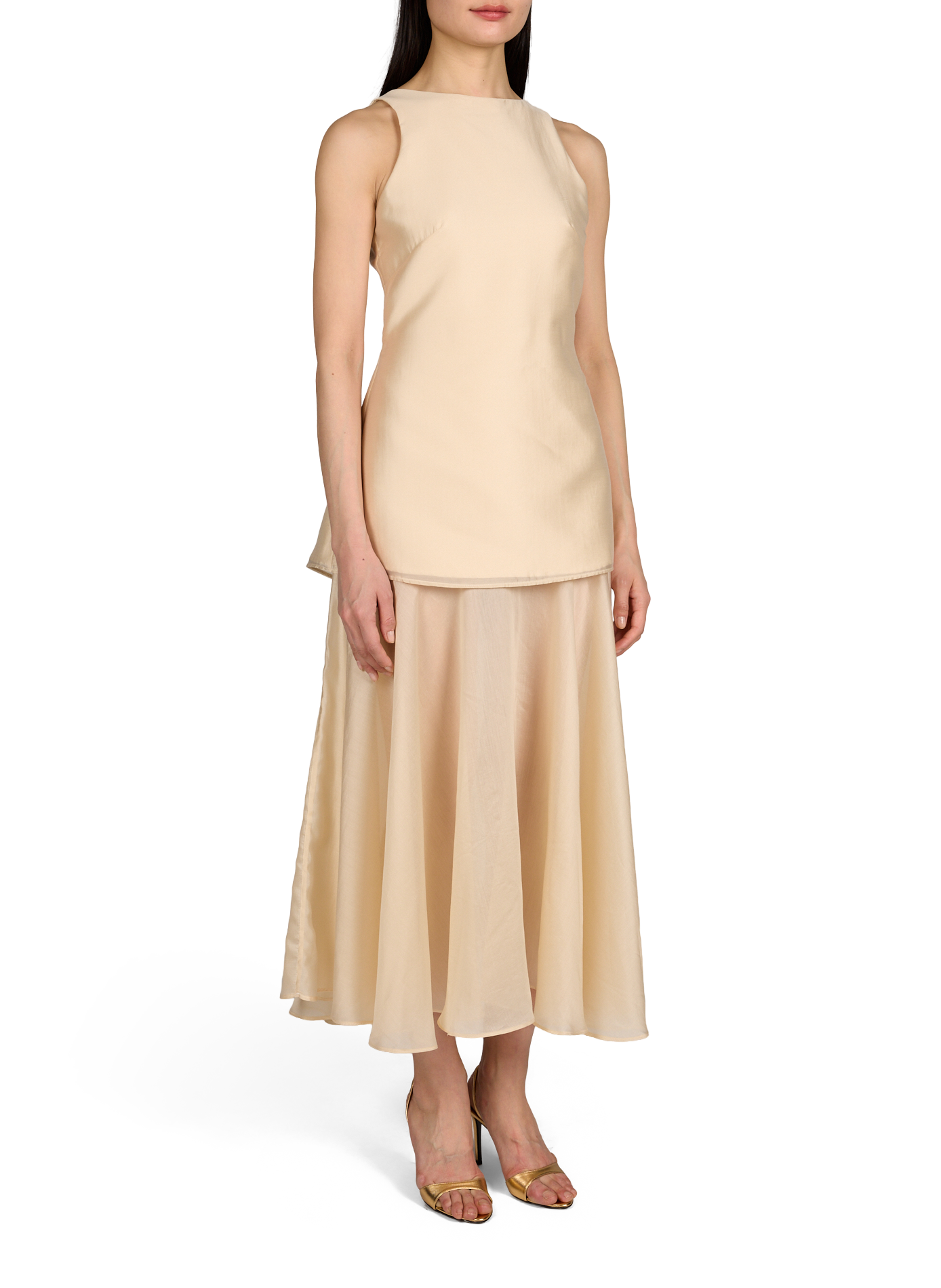 Robe fluide sans manches à double épaisseur MARQUES ALMEIDA Beige