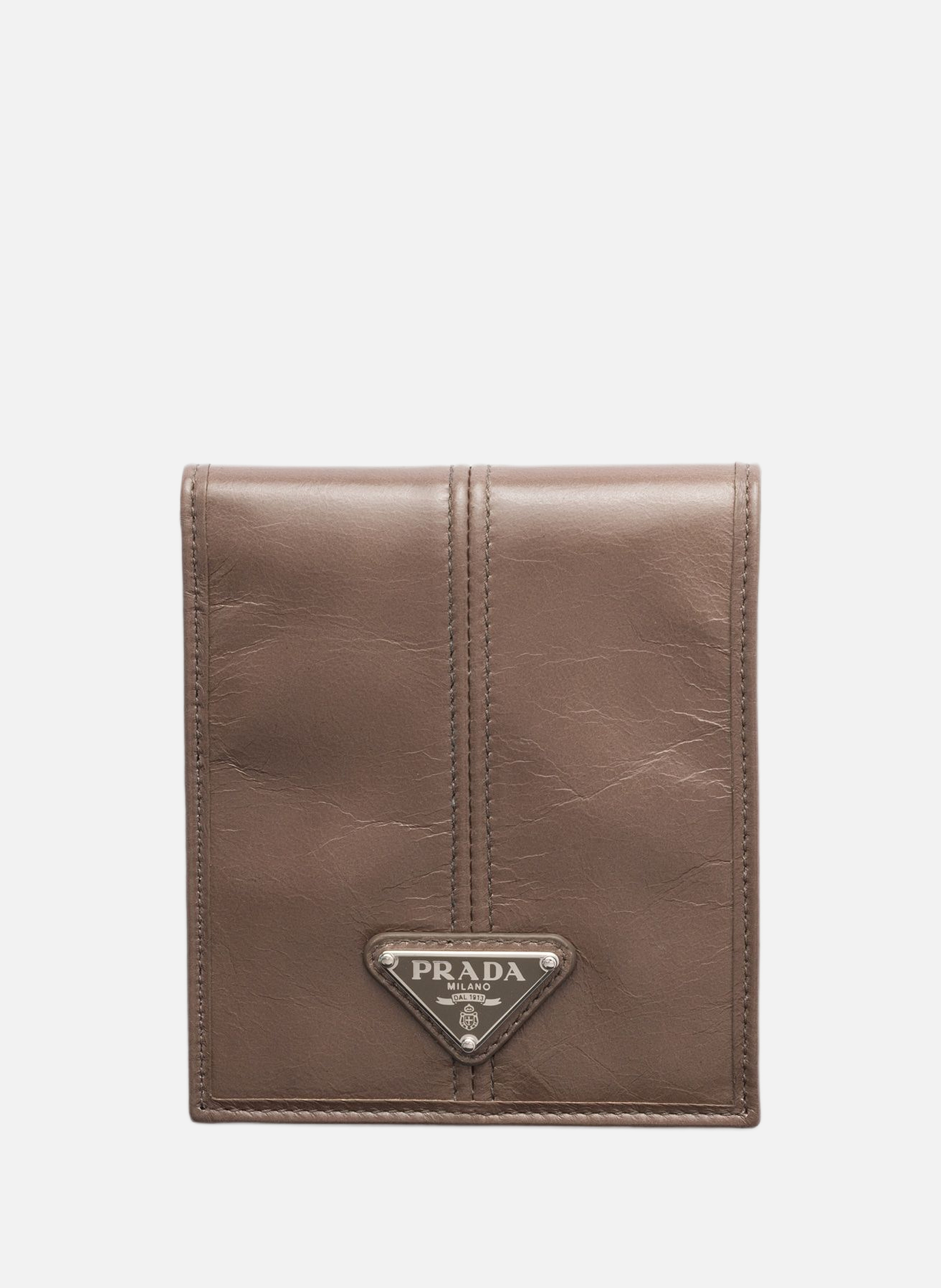 Portefeuille en cuir PRADA Gris