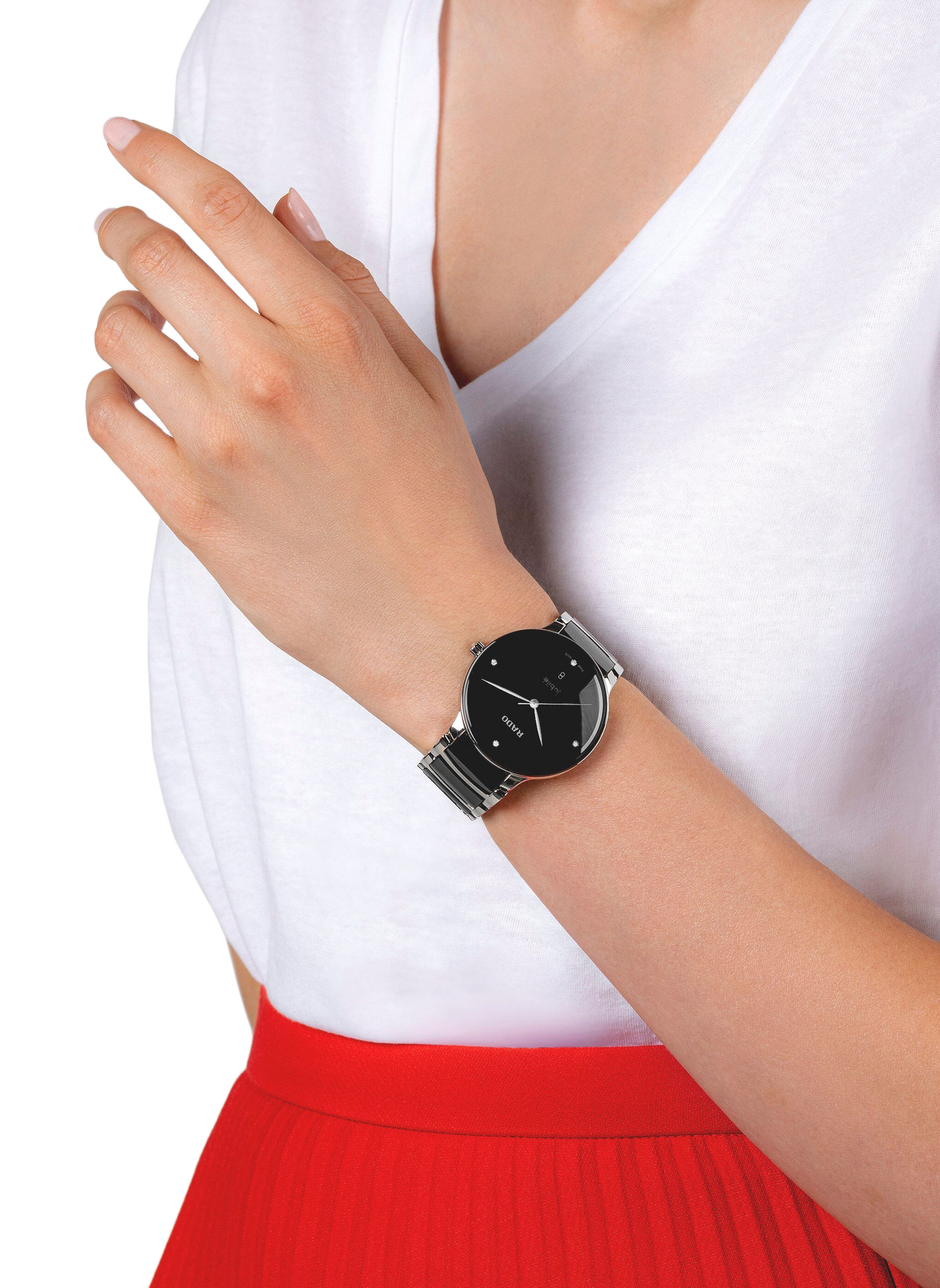 Montre Centrix Quartz Diamonds en céramique RADO Noir