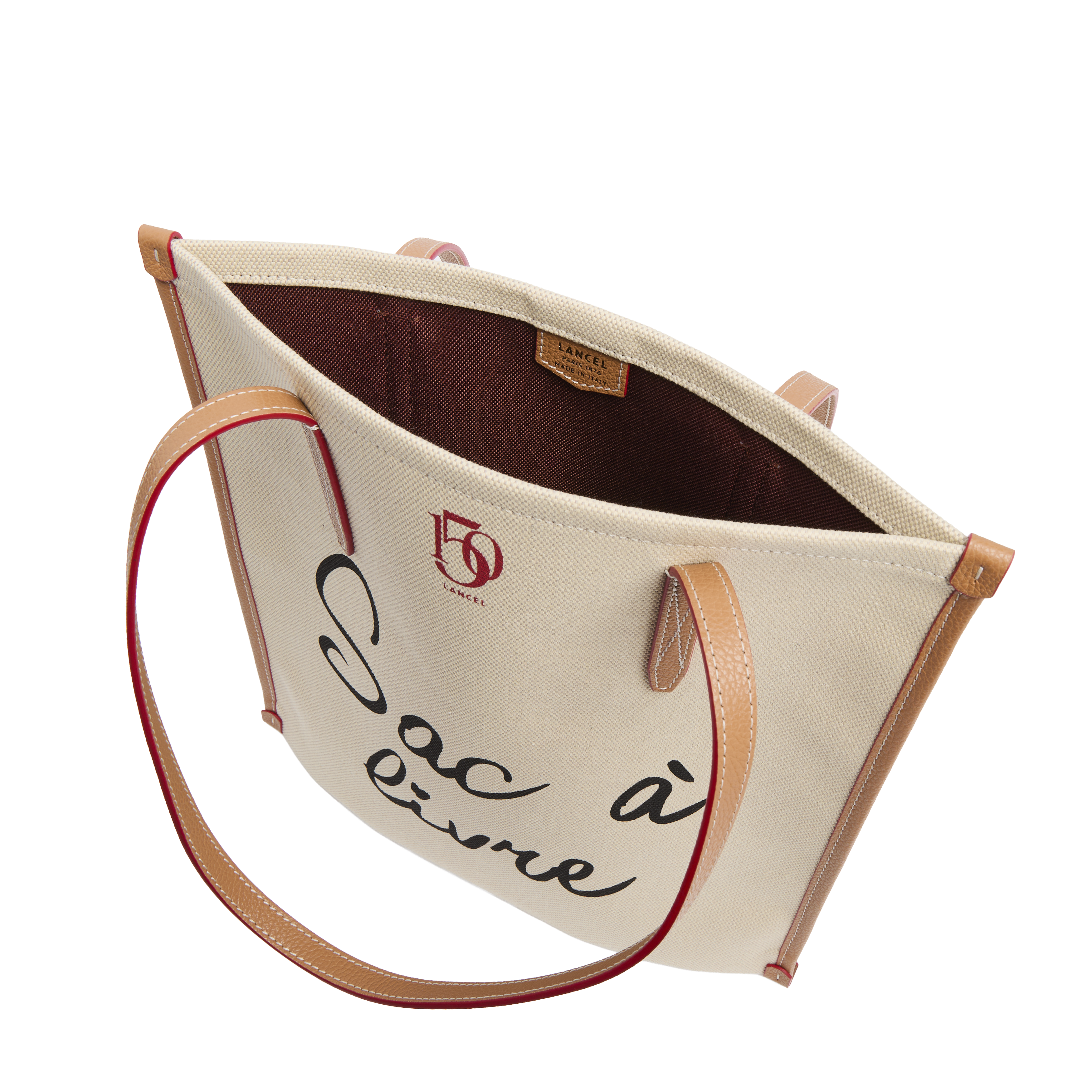 Shopper bag capsule 150 jaar in canvas en rundleer LANCEL Veelkleurig