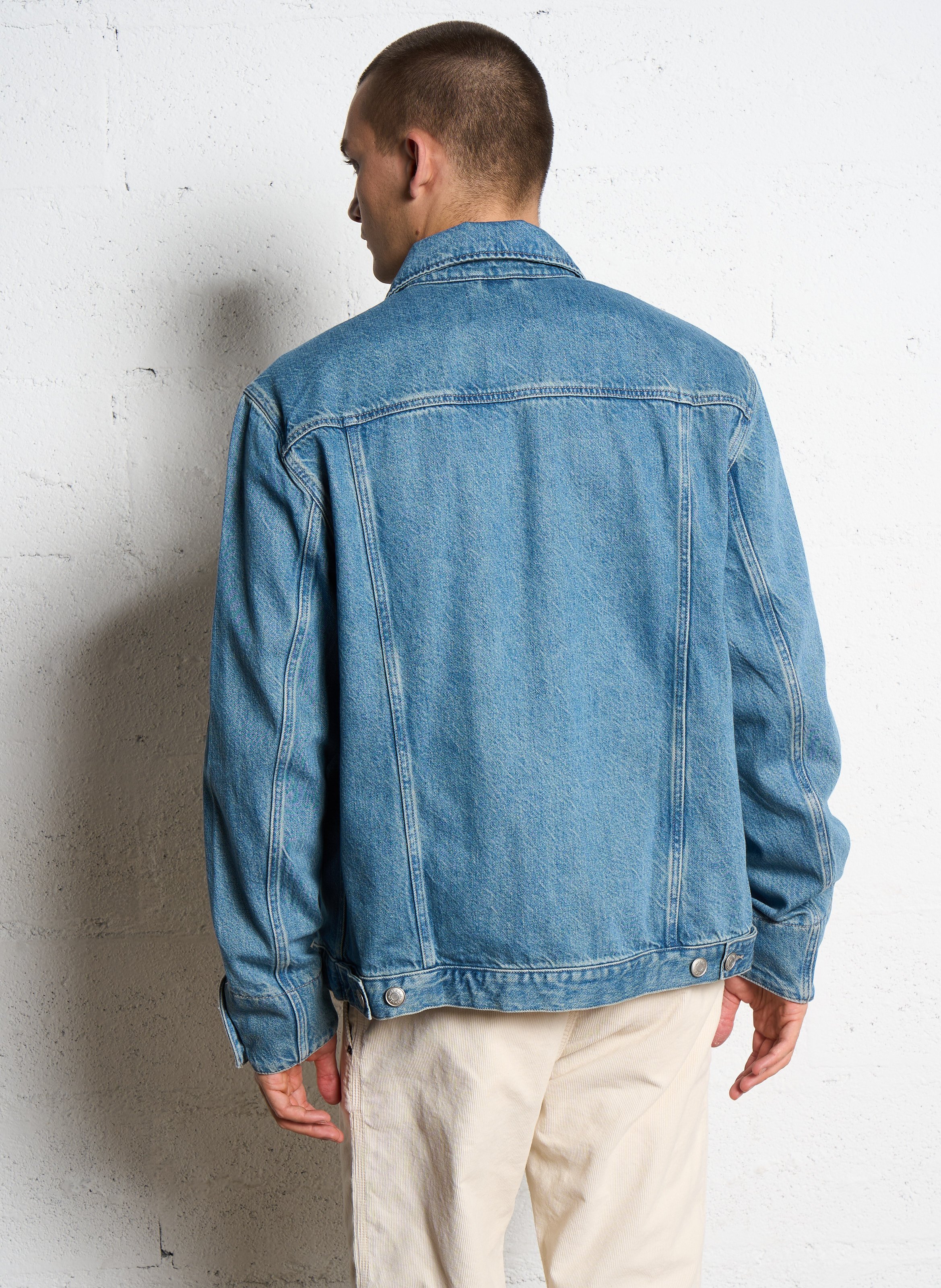 Veste en jean droite boutonnée IKKS Bleu
