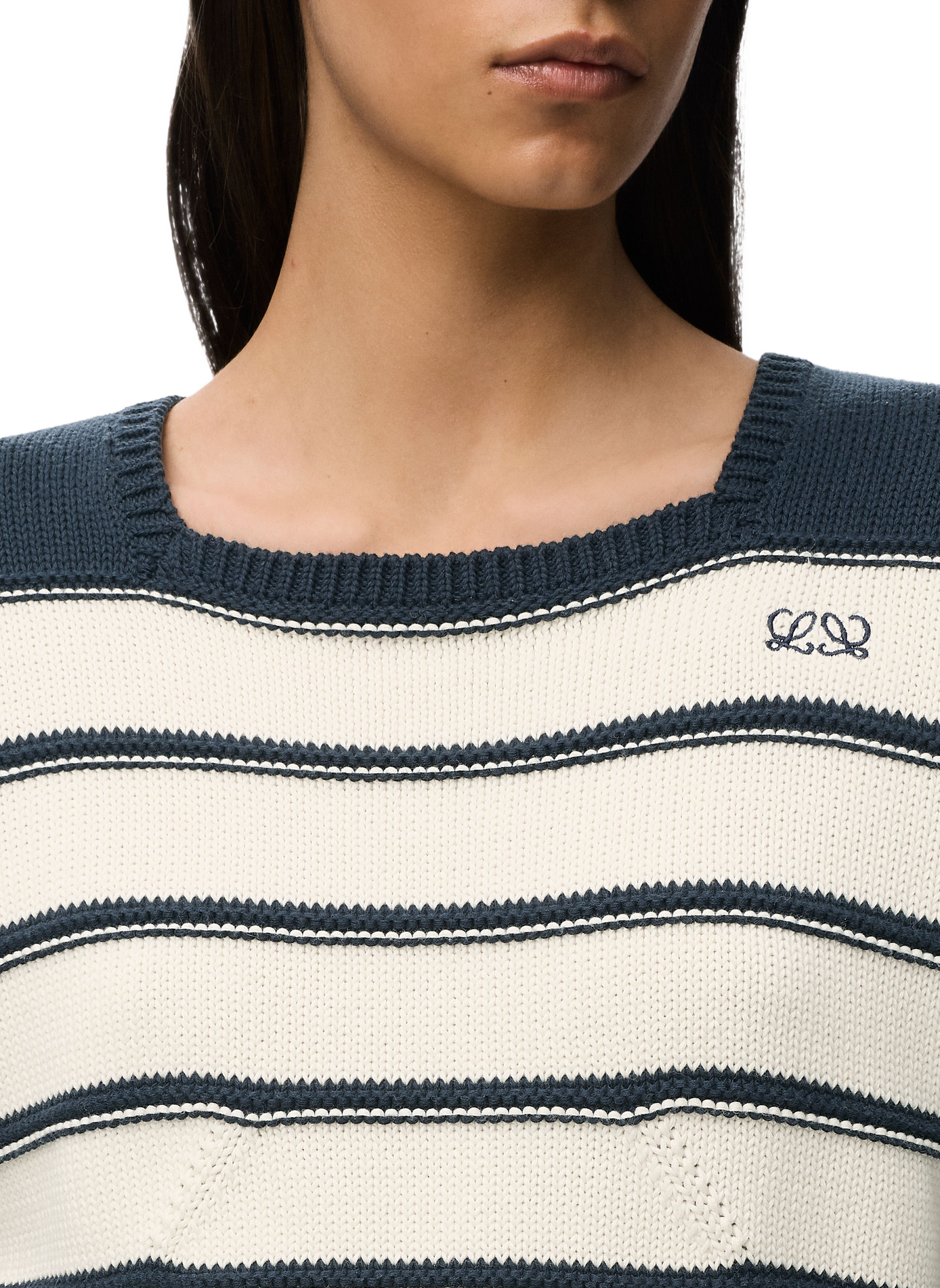 Pull sans manches en coton et laine LOEWE Blanc