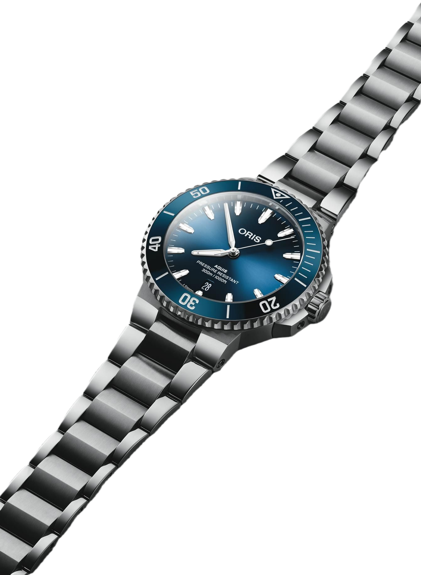 Montre automatique Oris Aquis Date en acier inoxydable ORIS Bleu