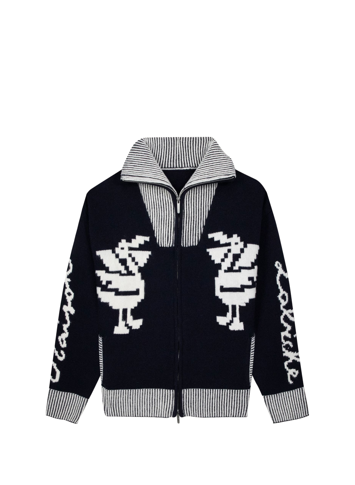Oversized zip-up high-neck wool cardigan MAISON LABICHE Multicolour