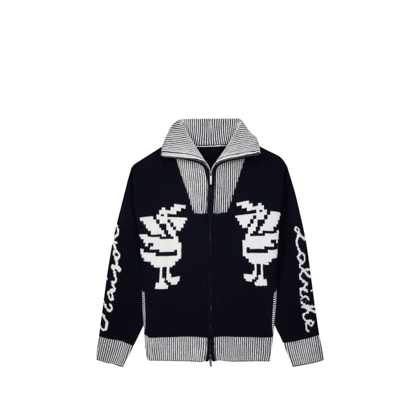 Gilet ample col montant zippé en laine Gilet ample col montant zippé en laine