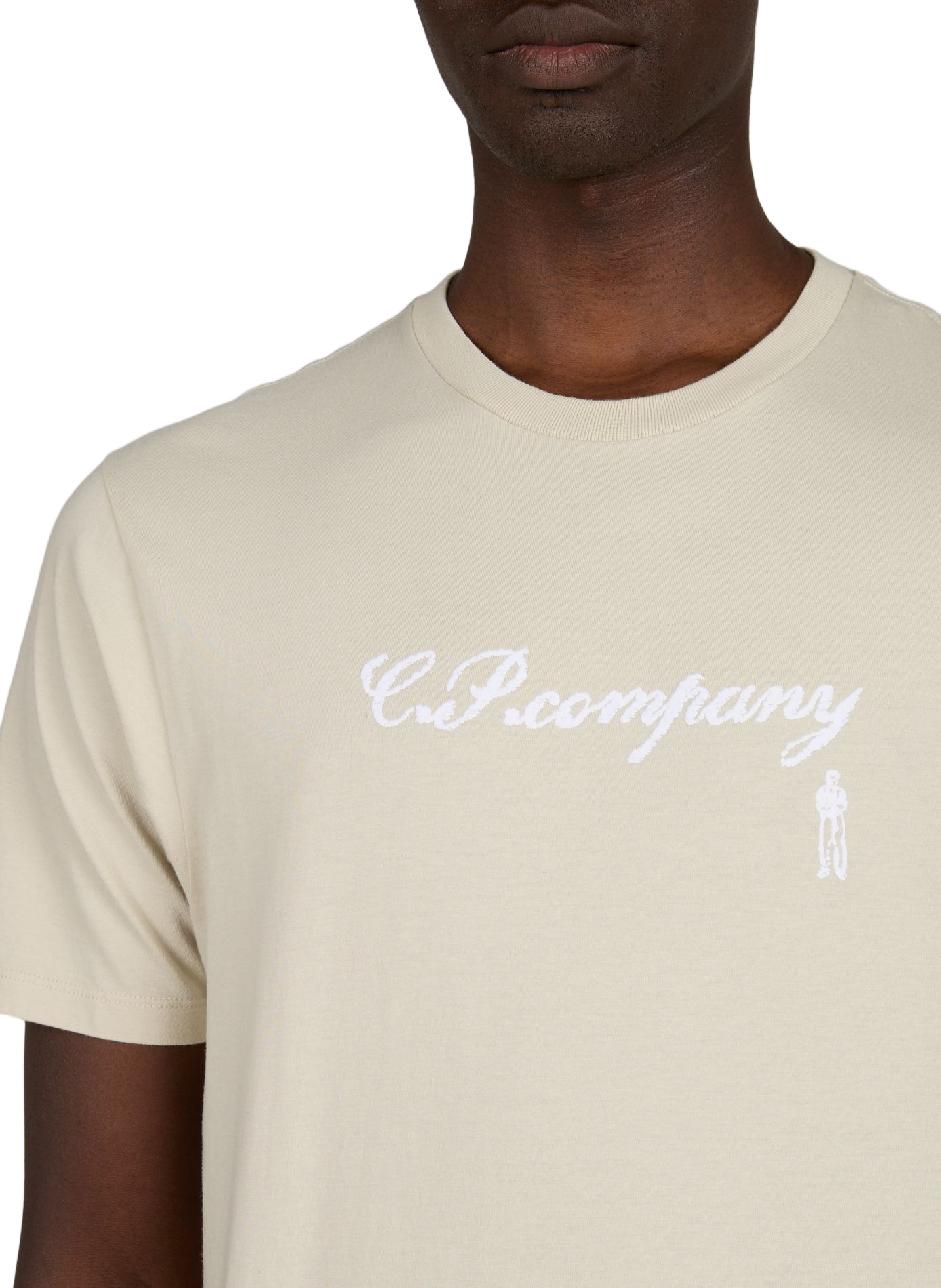 T-shirt met geborduurd logo van katoen CP COMPANY Beige