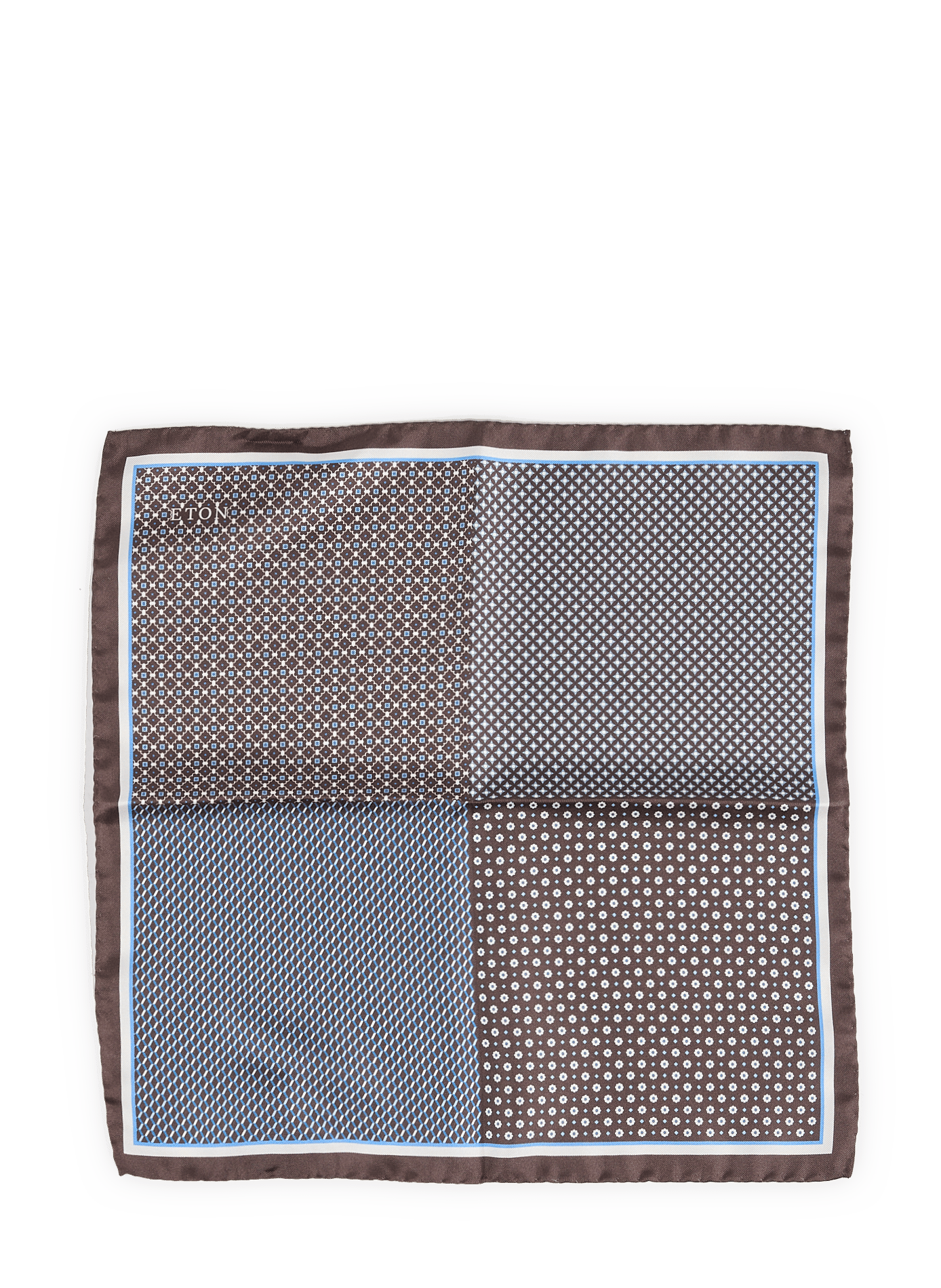 Silk pocket square ETON Brown
