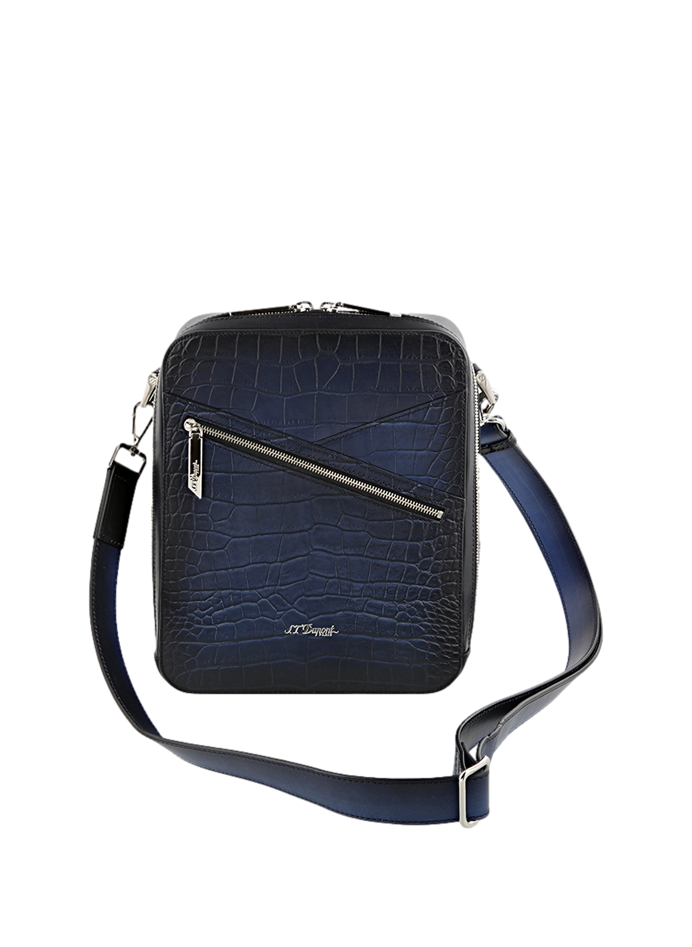 Workshop Patinated Leather Satchel S.T. DUPONT Blue