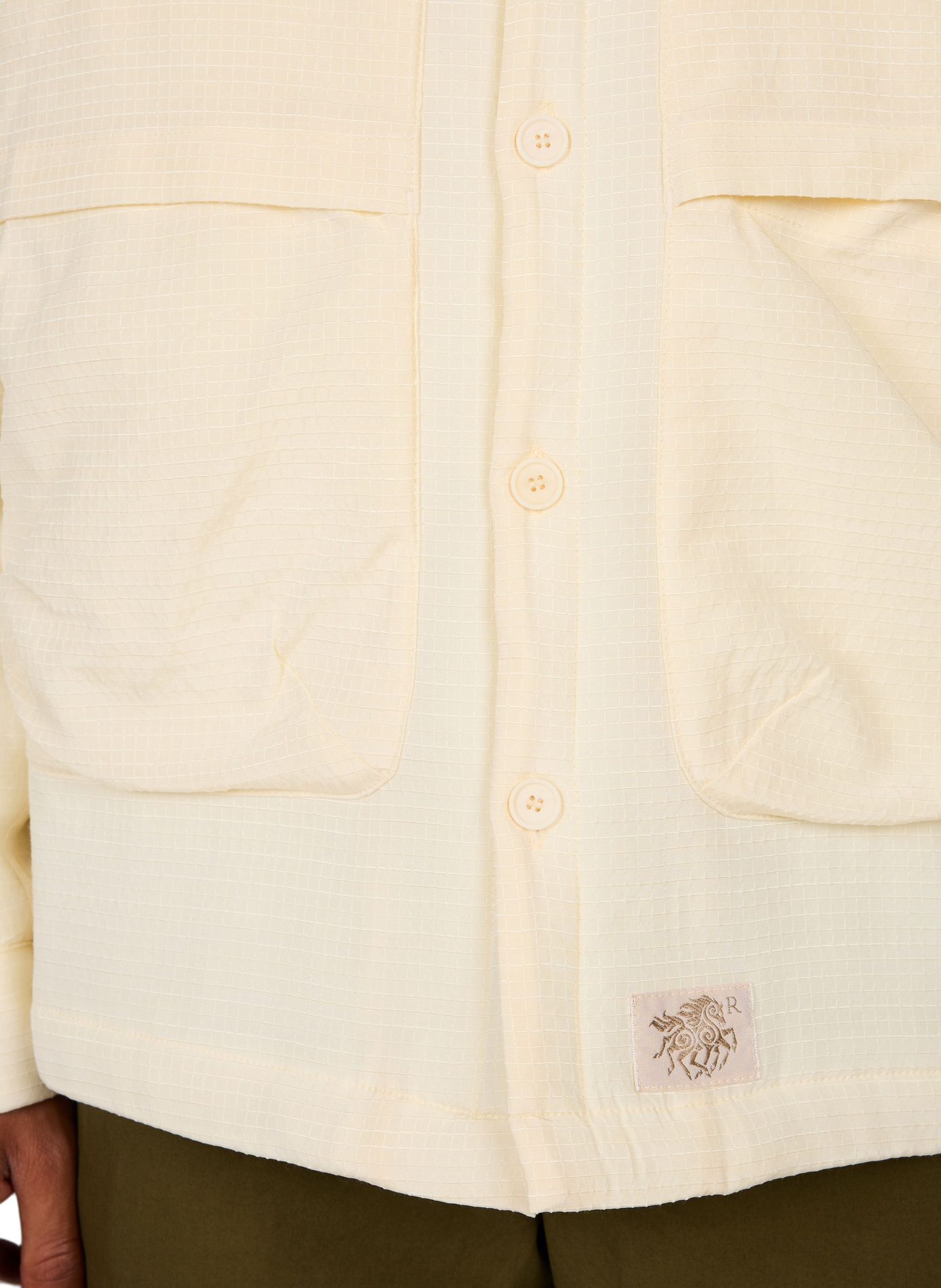 Oversized textured high neck jacket RANRA White