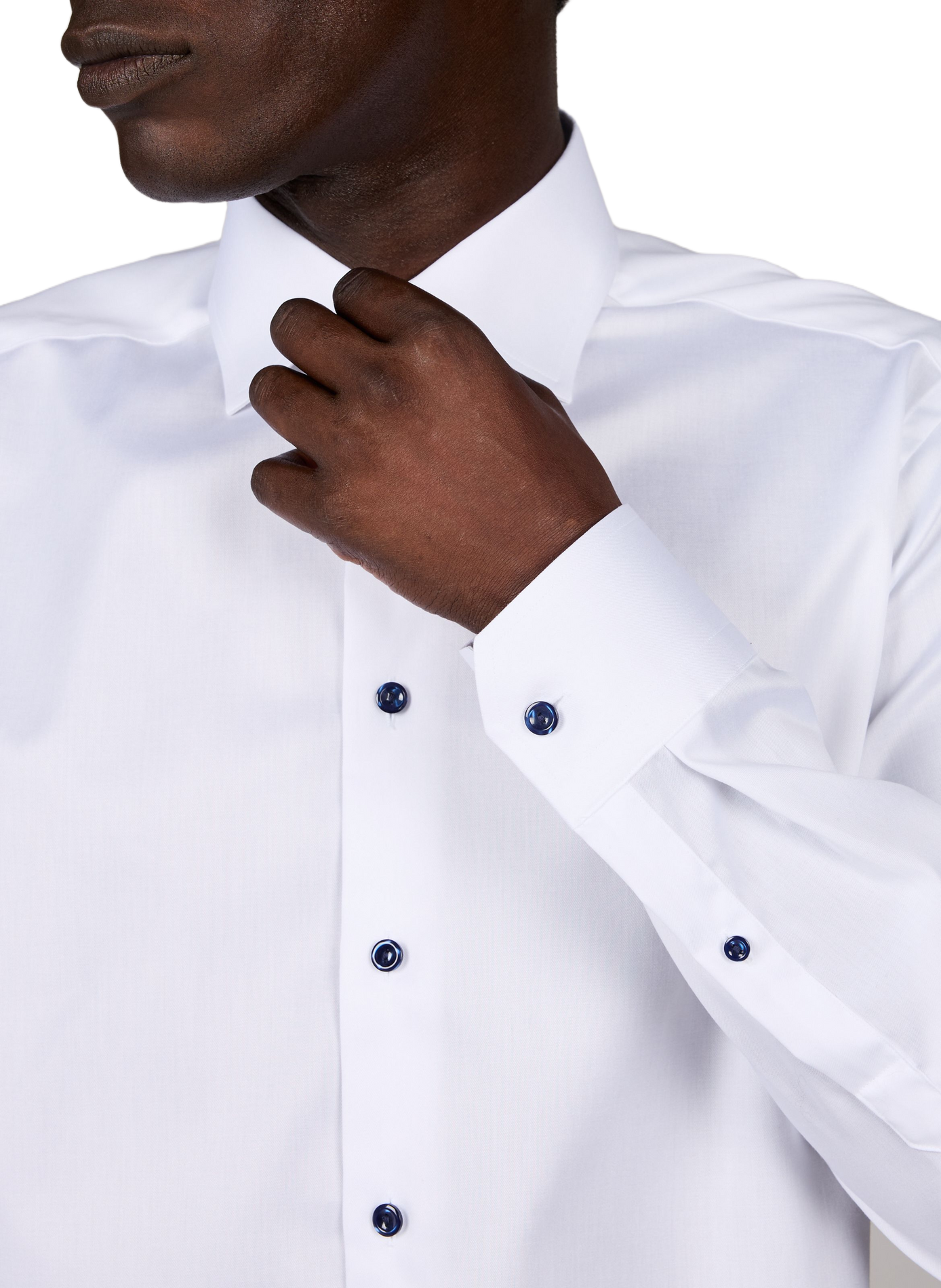Chemise à boutonnière en coton ETON Blanc
