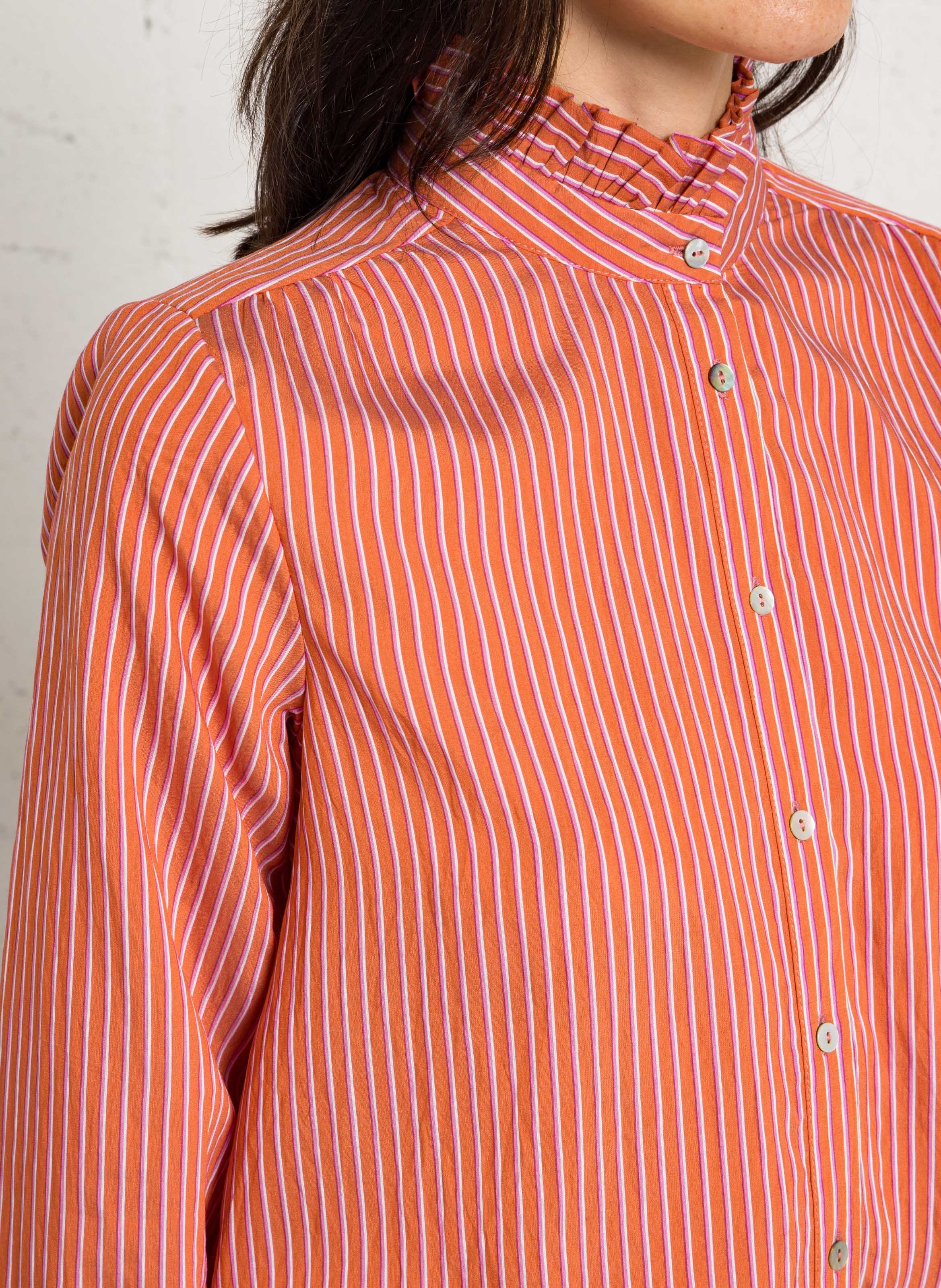 Blouse col victorien à rayures martina MAISON 123 Rouge