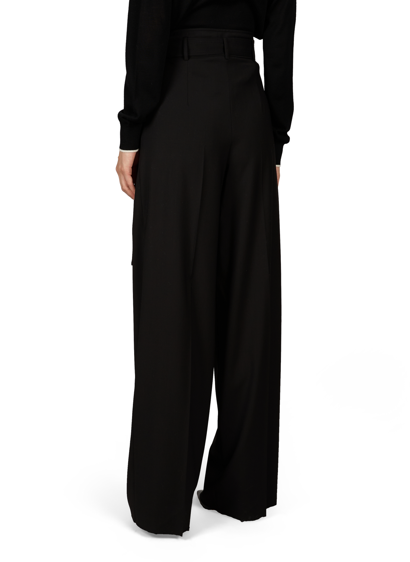 Weite Wollhose MAX MARA STUDIO Schwarz