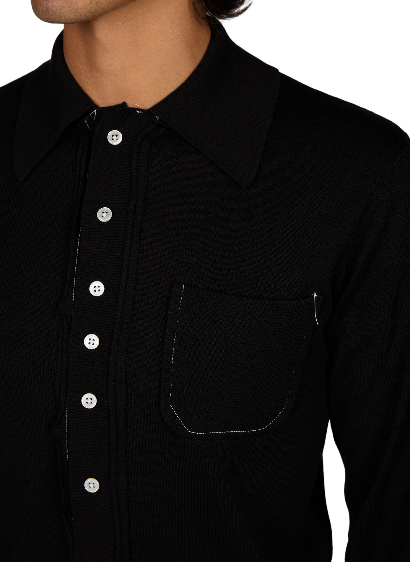 Cardigan droit en soie mélangée CAMIEL FORTGENS Noir