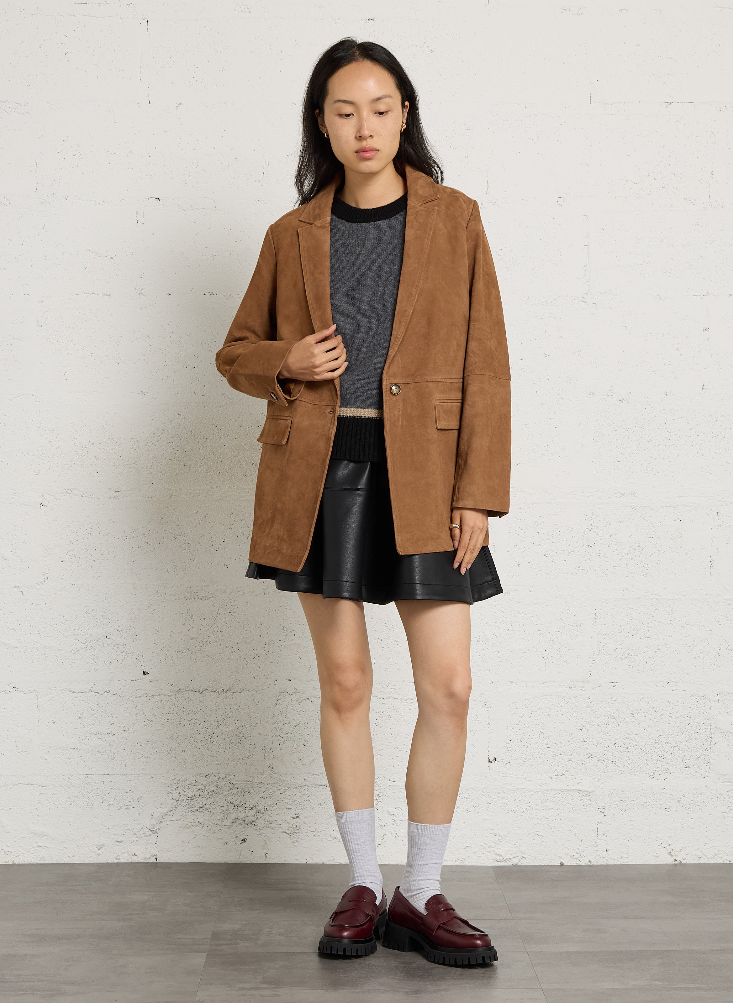 Pull droit en laine anouk MAISON 123 Gris
