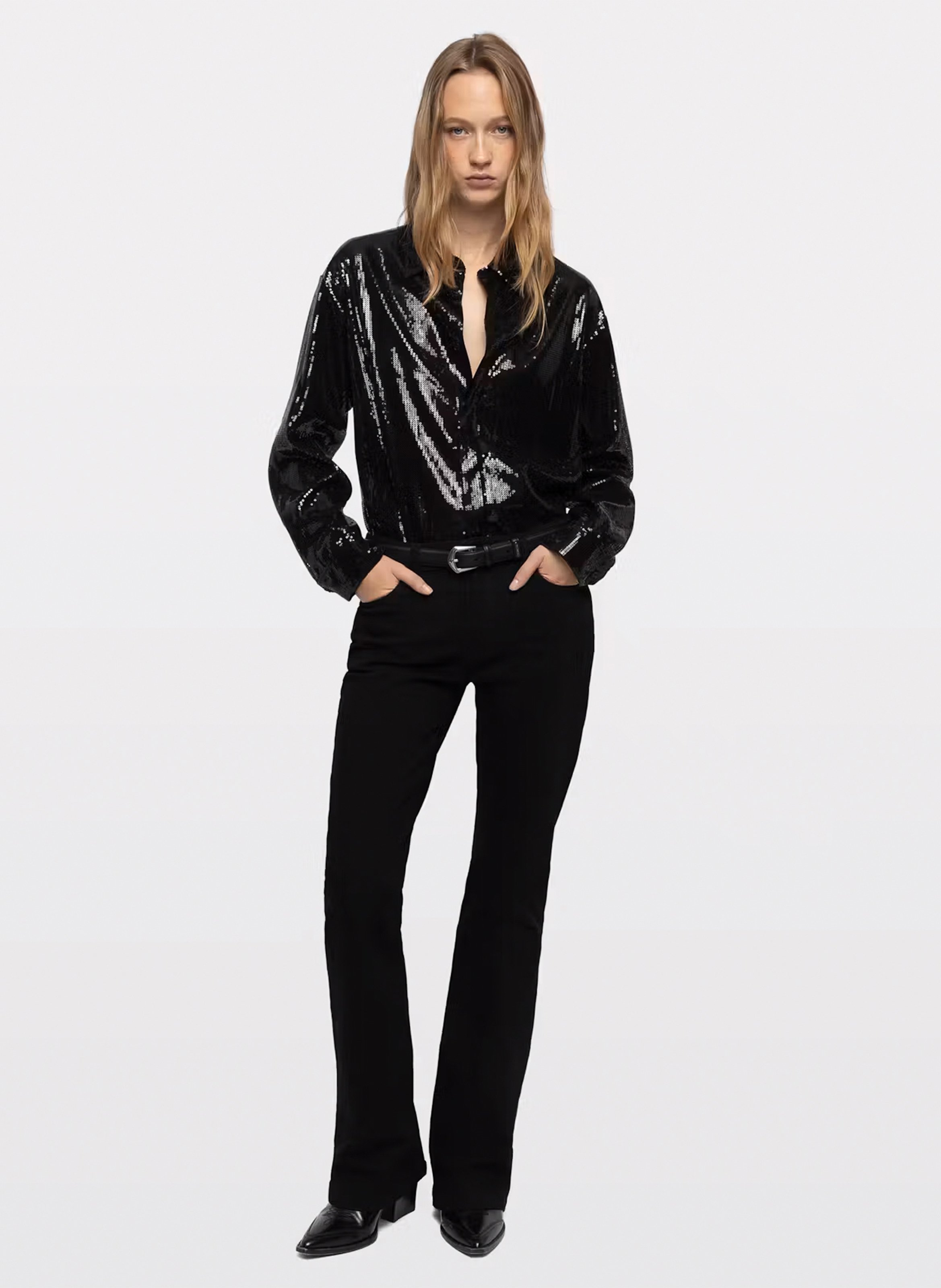 Chemise droite à sequins tyrica ZADIG&VOLTAIRE Noir