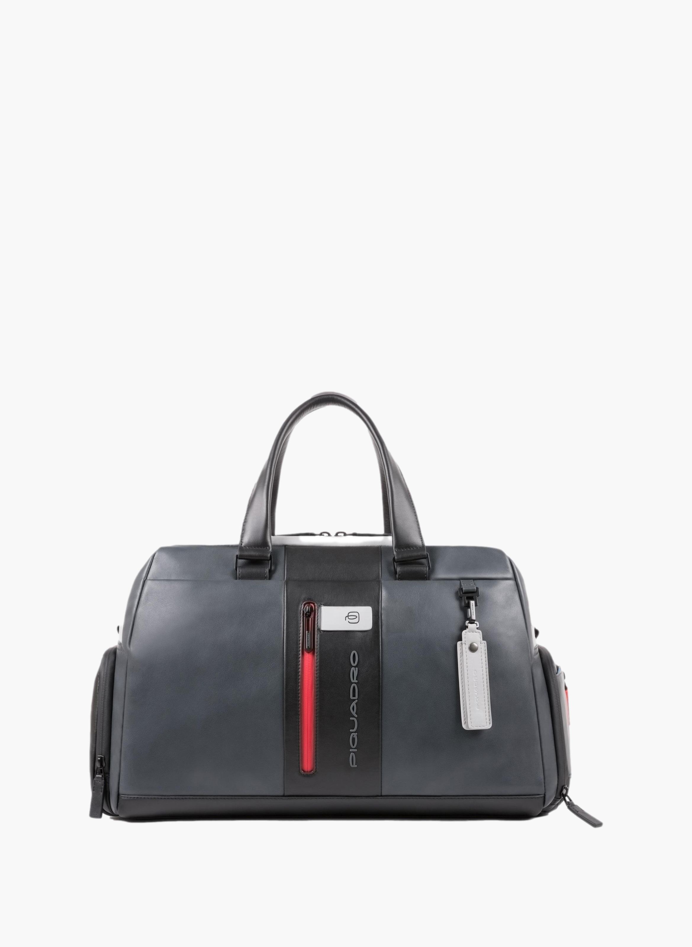 Leather duffel bag with shoe compartment PIQUADRO Grey