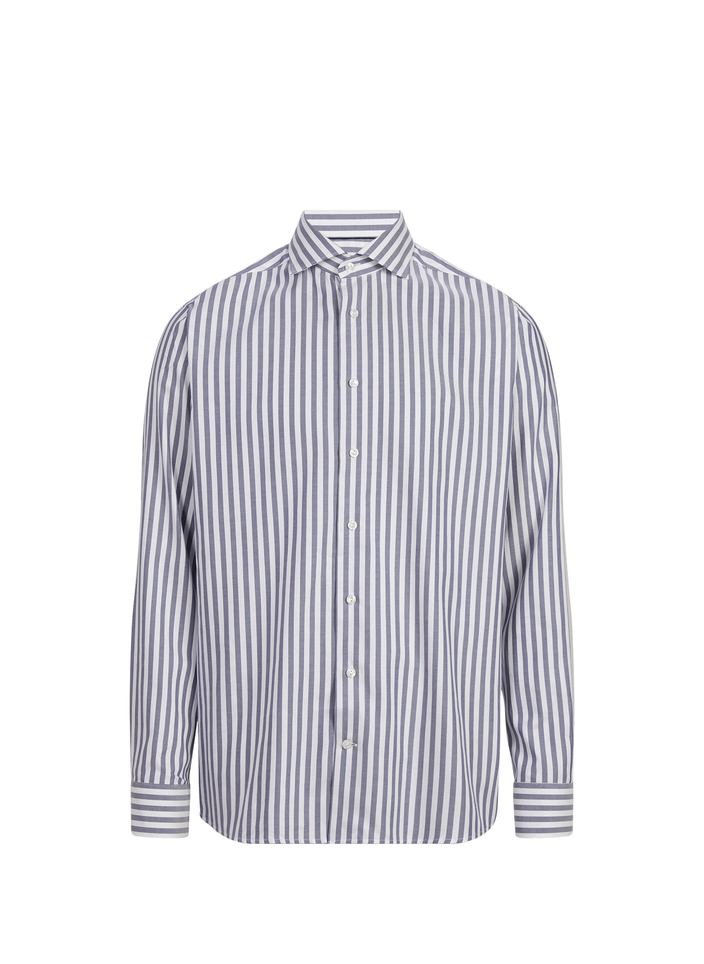 Straight striped cotton shirt ETON Blue