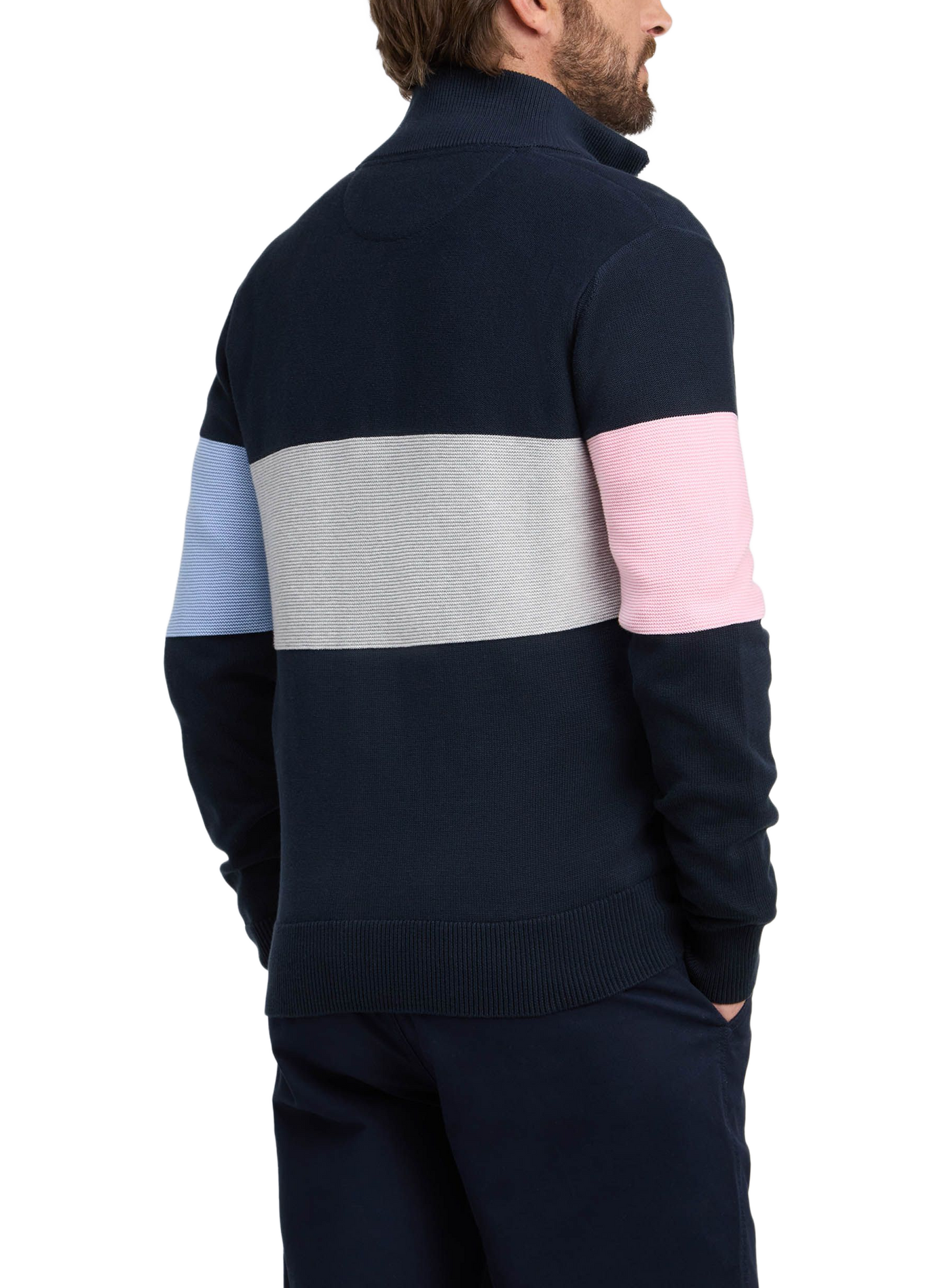 Cardigan à rayures emblématiques en coton EDEN PARK Blau