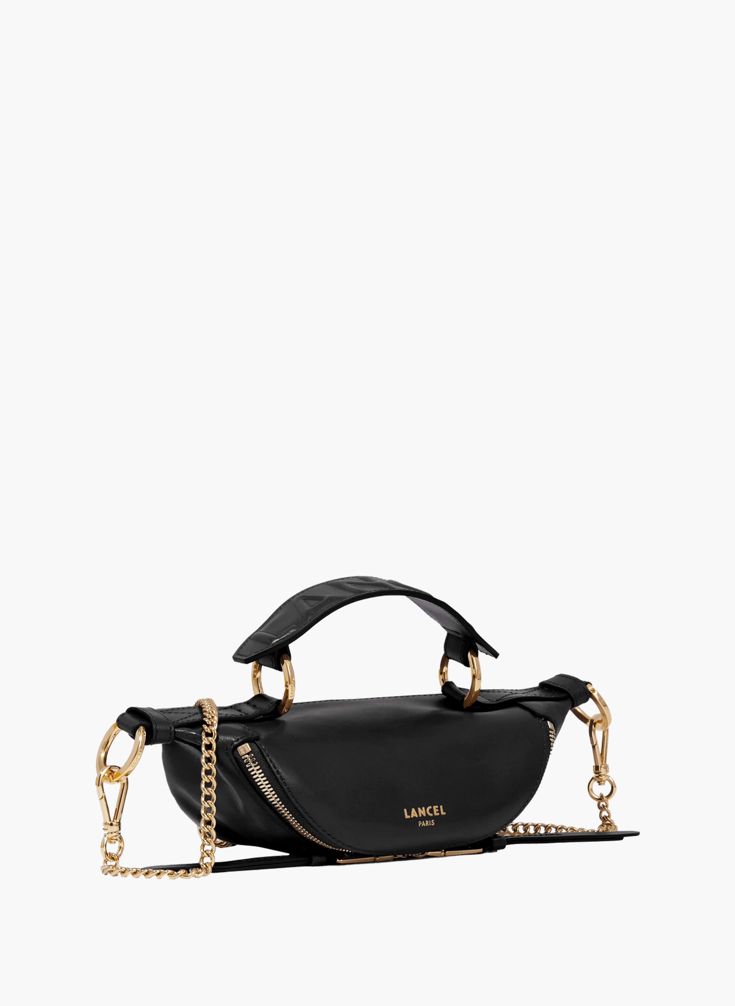 Kleine crossbodytas "Origami" van Lancel in leer. LANCEL Zwart