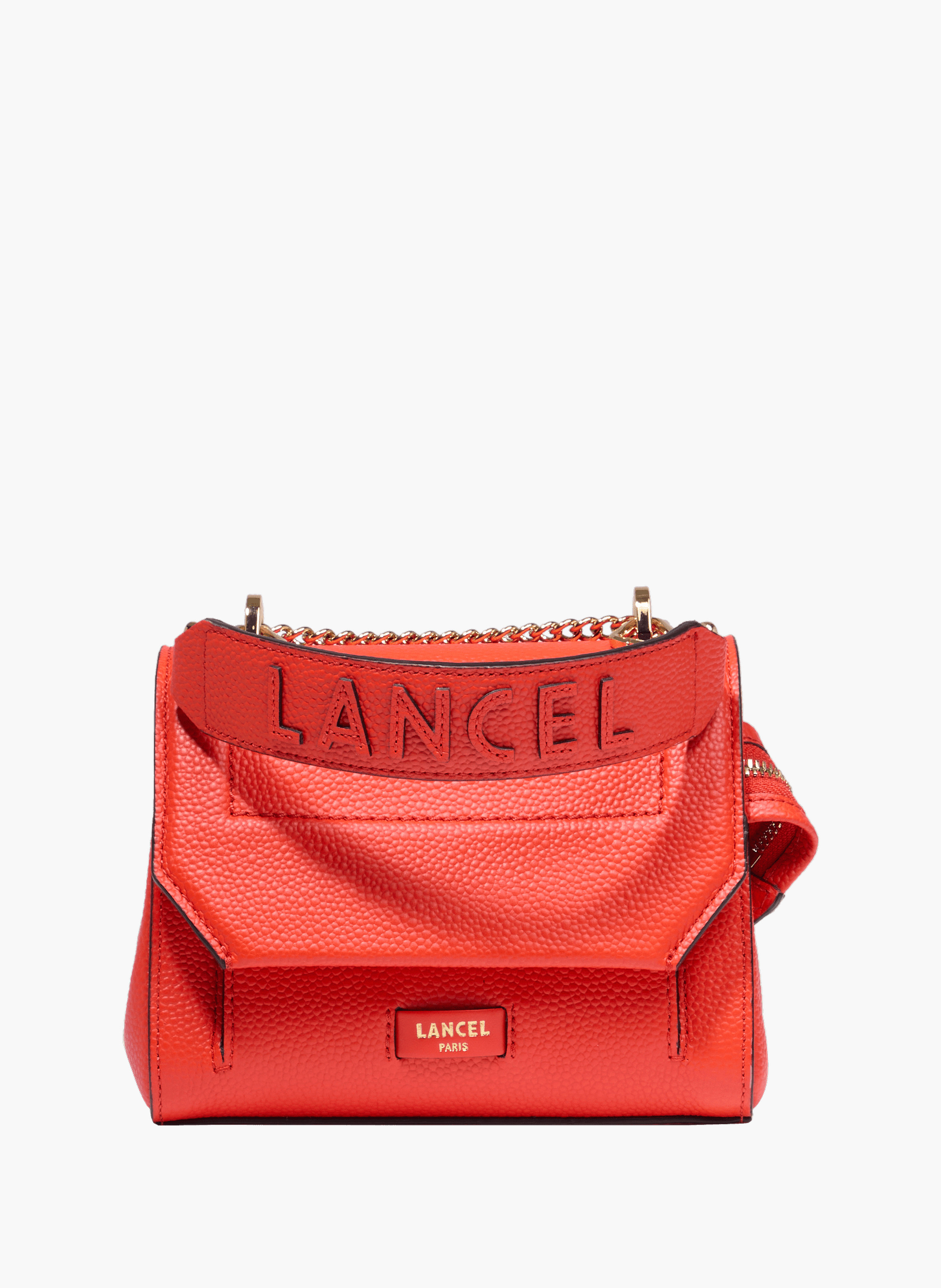 Schoudertas met klep van Lancel in leer LANCEL Oranje