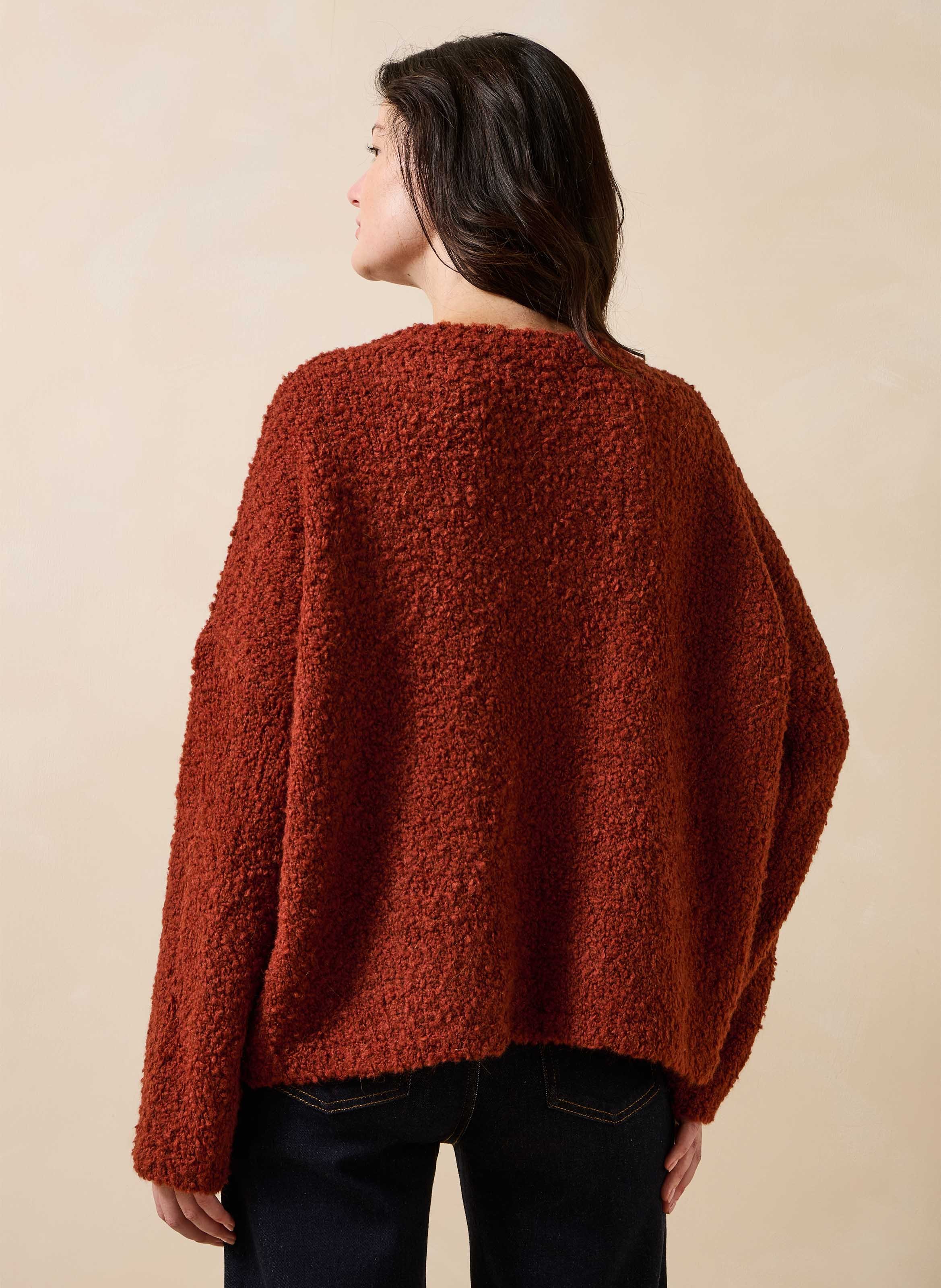 Oversized trui van wolmix LA FEE MARABOUTEE Bruin