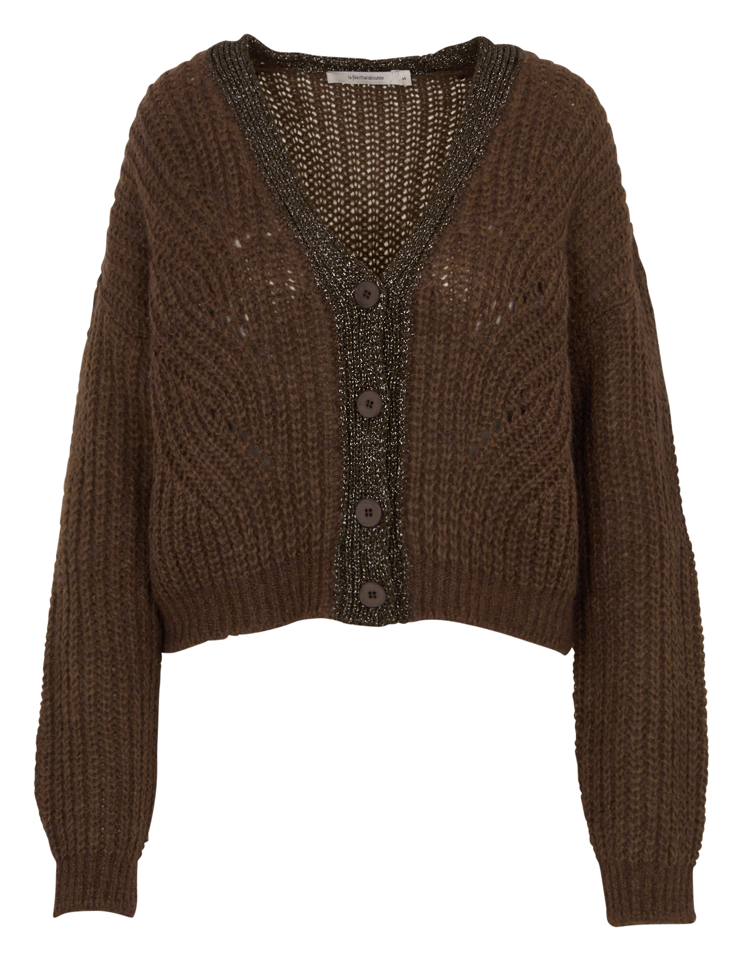Ruimvallend vest met iriserende strepen LA FEE MARABOUTEE Groen