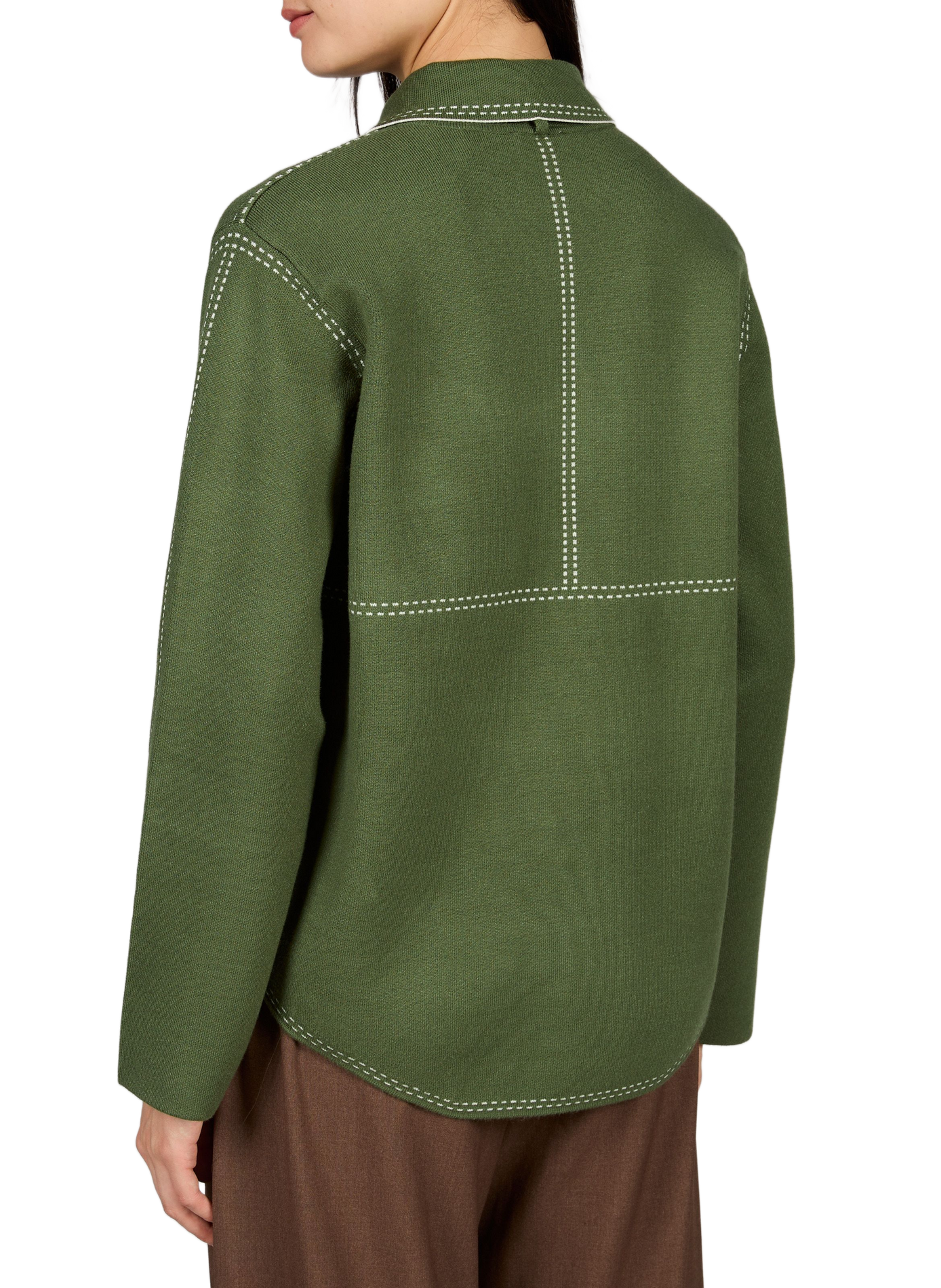 Straight shirt with lavallière collar OBJECT Brown