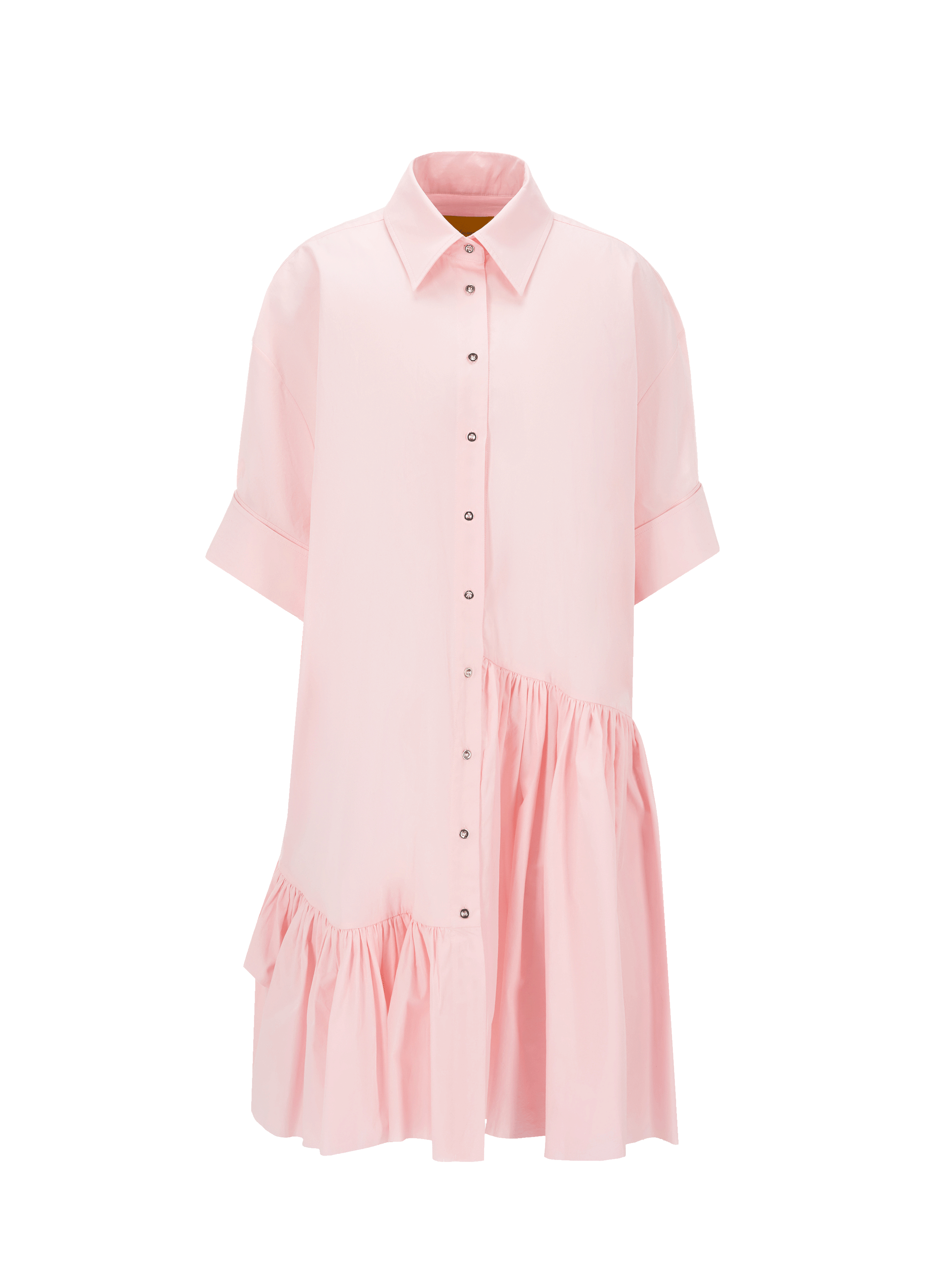 Robe chemise à volants en coton organique