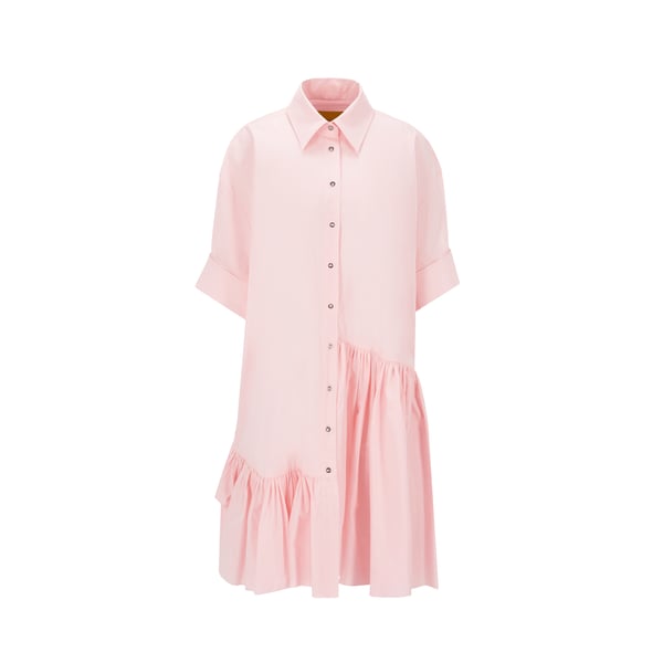 Robe chemise à volants en coton organique