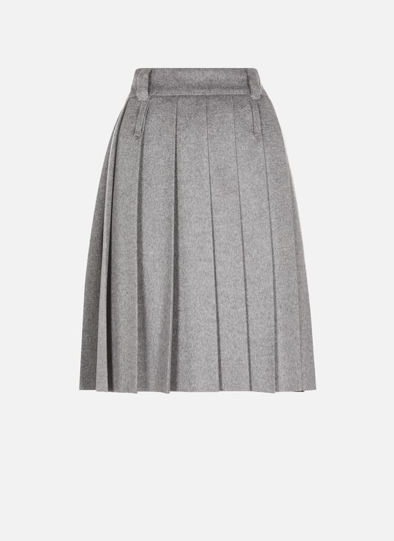 Virgin wool and cashmere pleated skirt Grey by MIU MIU MIU MIU Virgin wool and cashmere pleated skirt Grey