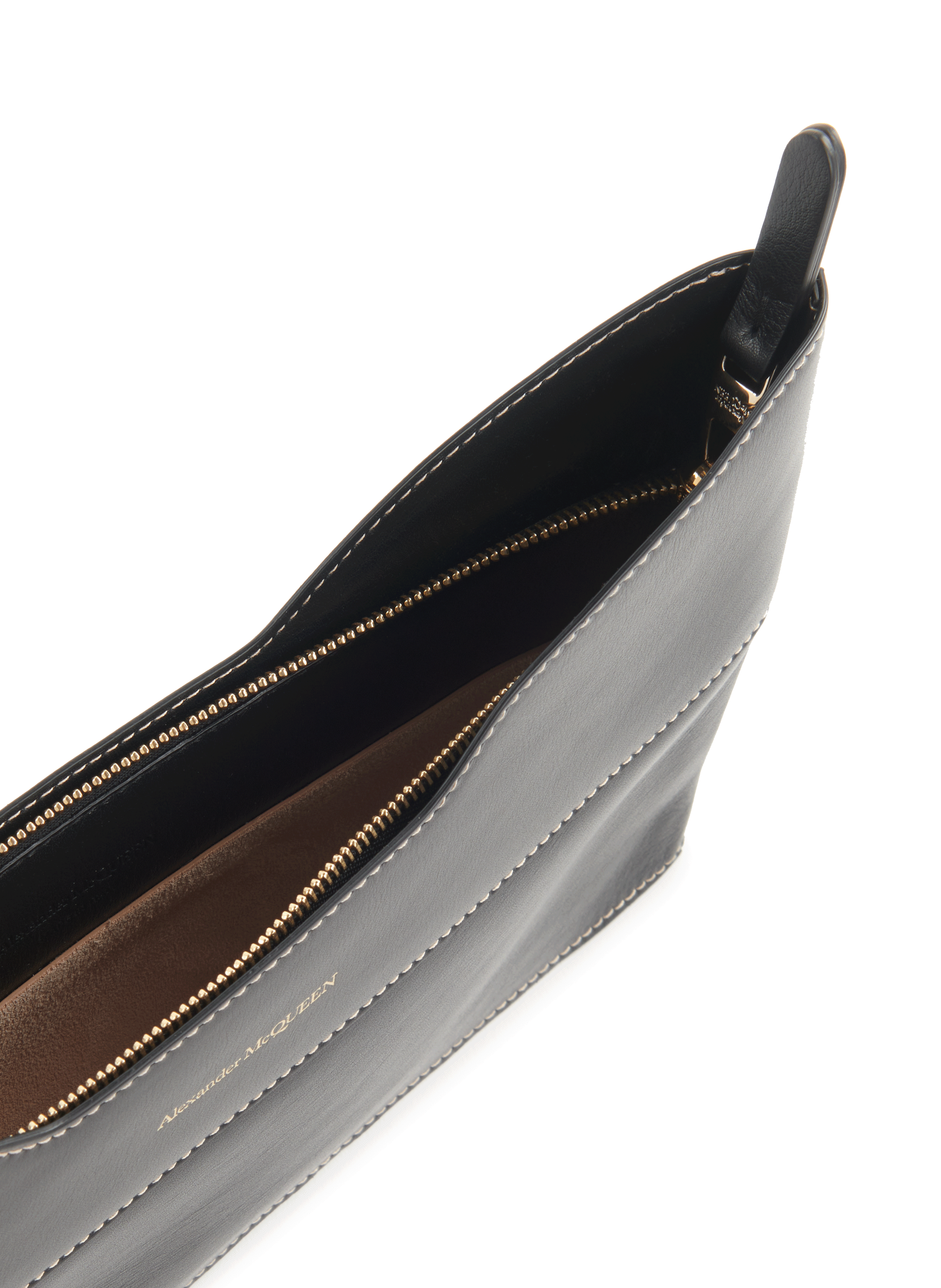 Pochette zippée en cuir ALEXANDER MCQUEEN Noir