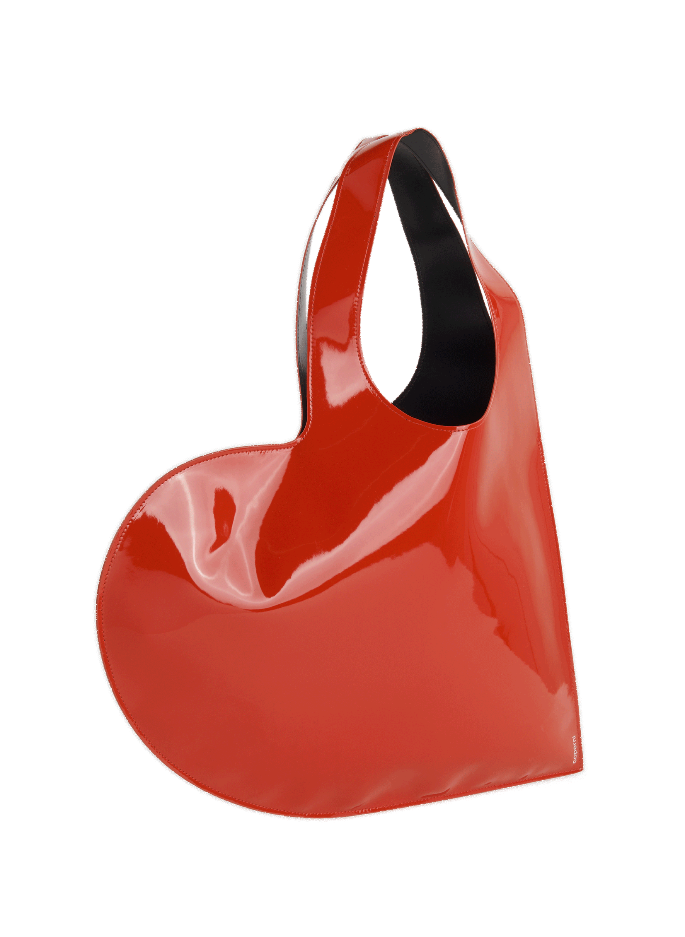 Sac à main coeur en cuir vernis