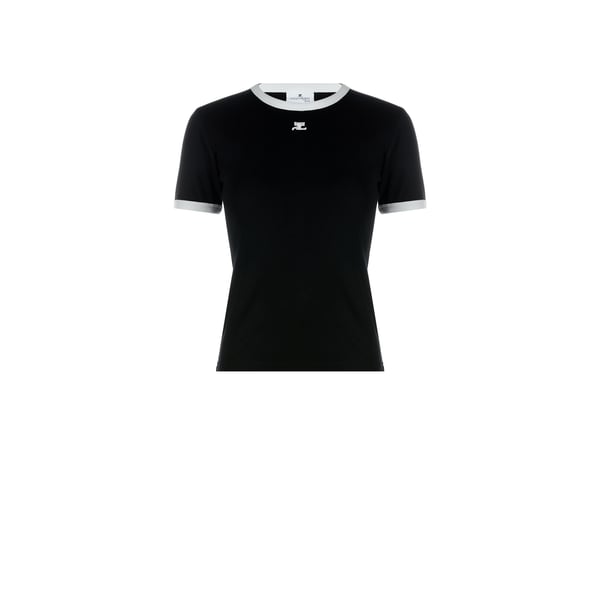 Courrèges Bumpy Contraste Reeditio T-shirt In Black