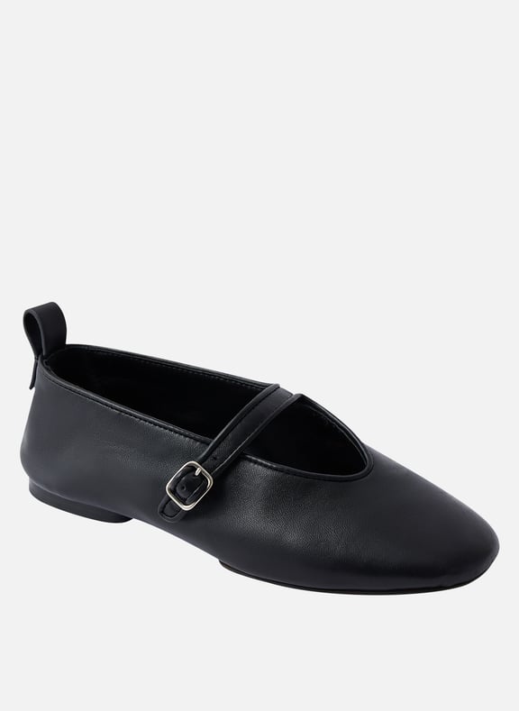 Ballerines plates avec brides en cuir madeline Noir by SOEUR SOEUR Ballerines plates avec brides en cuir madeline Noir