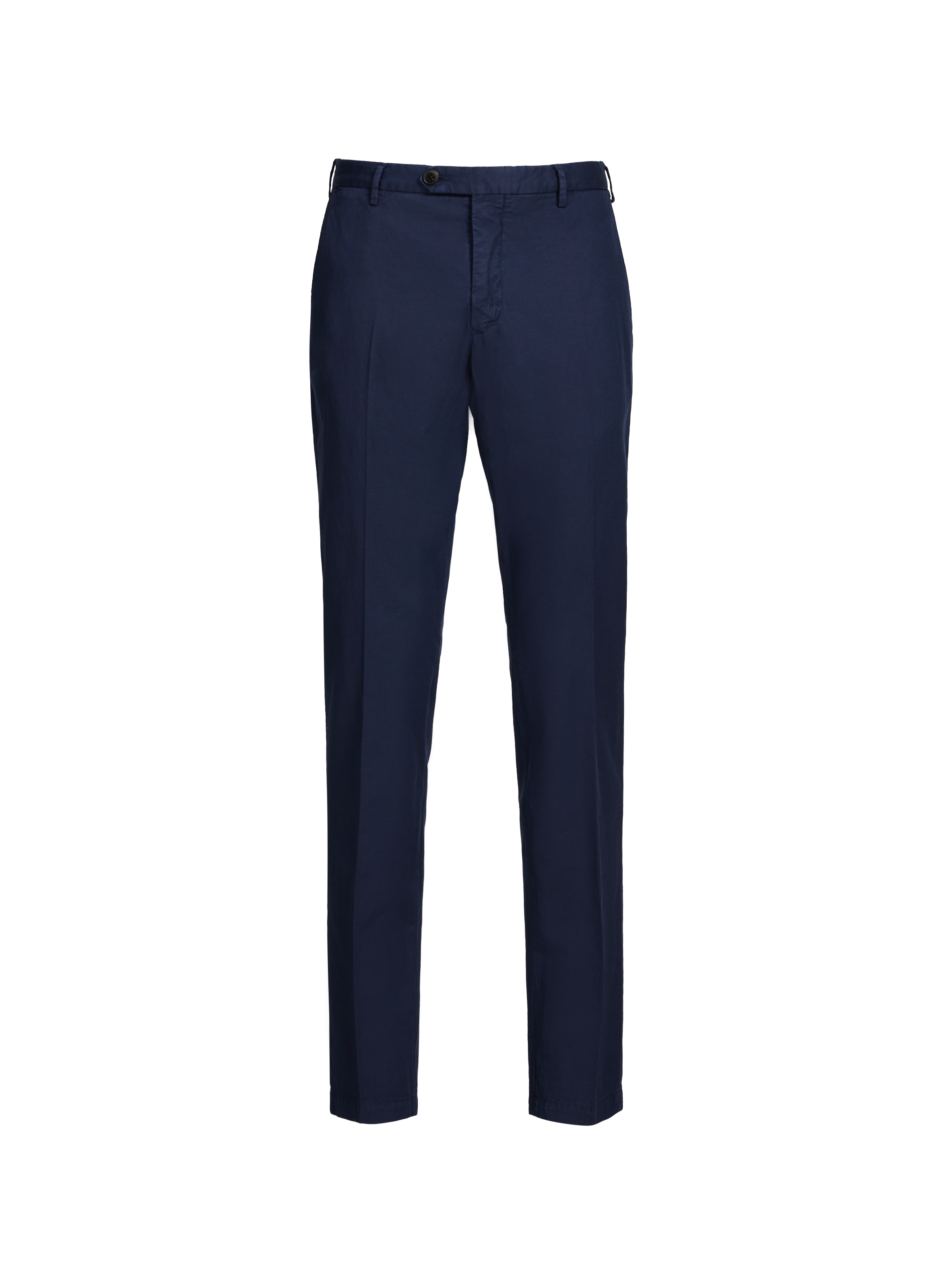 Straight cotton and linen trousers FACONNABLE Blue