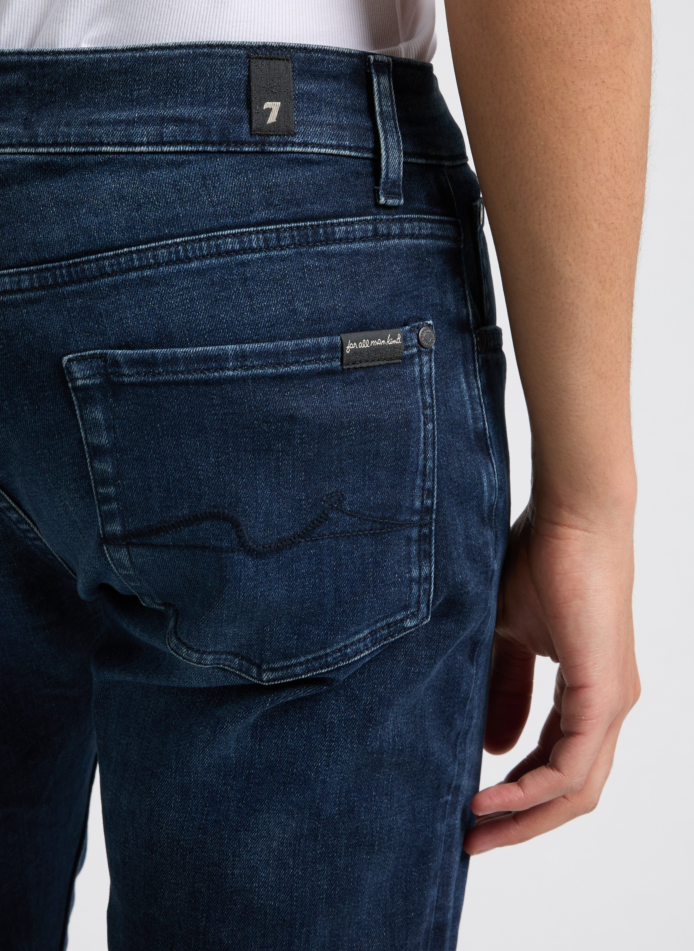 Cotton-blend slim-fit jeans 7 FOR ALL MANKIND Blue