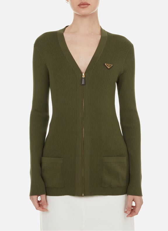 Gilet côtelé Vert by PRADA PRADA Gilet côtelé Vert