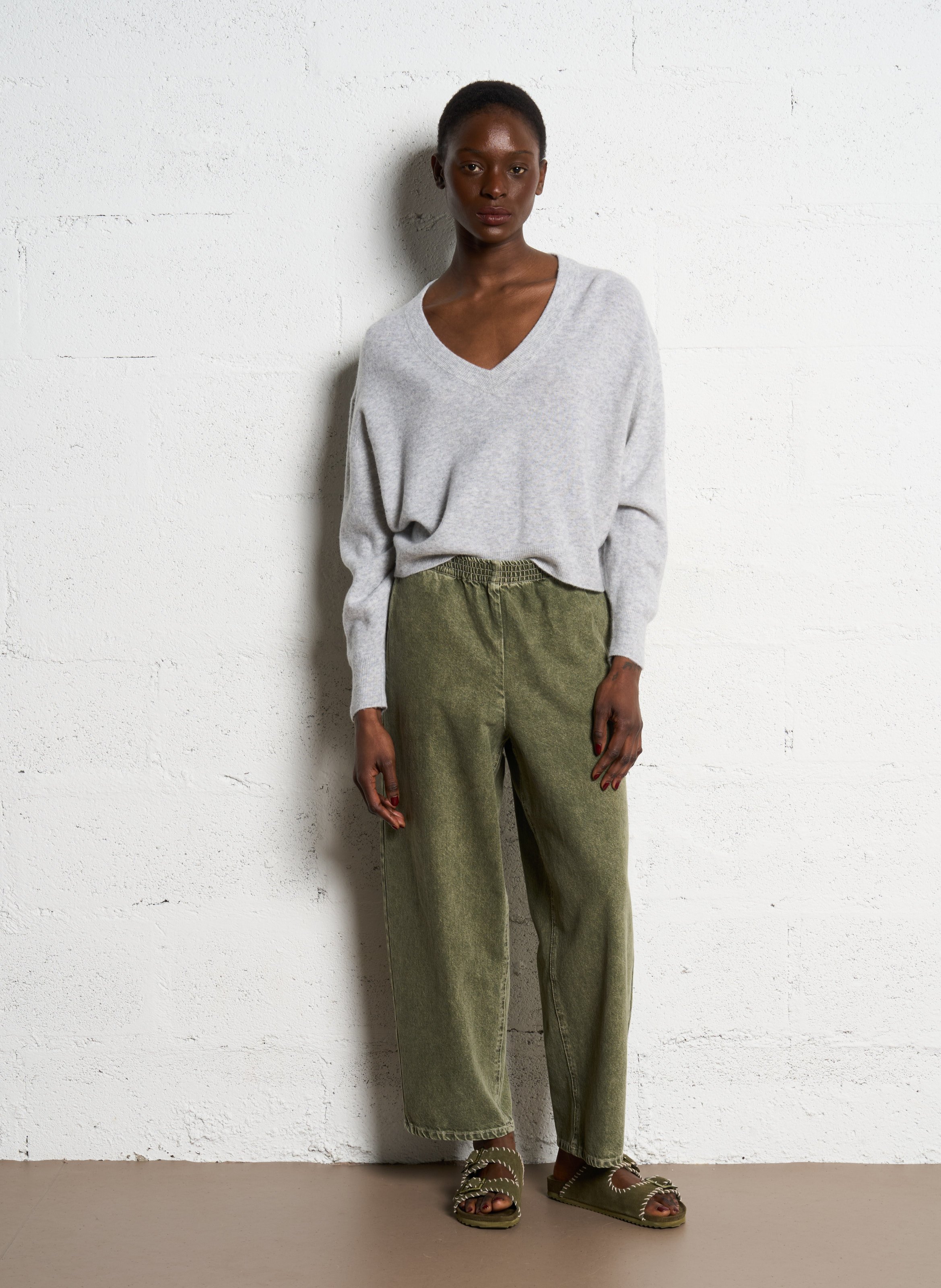 Jean large en coton mélangé uzatown AMERICAN VINTAGE Vert