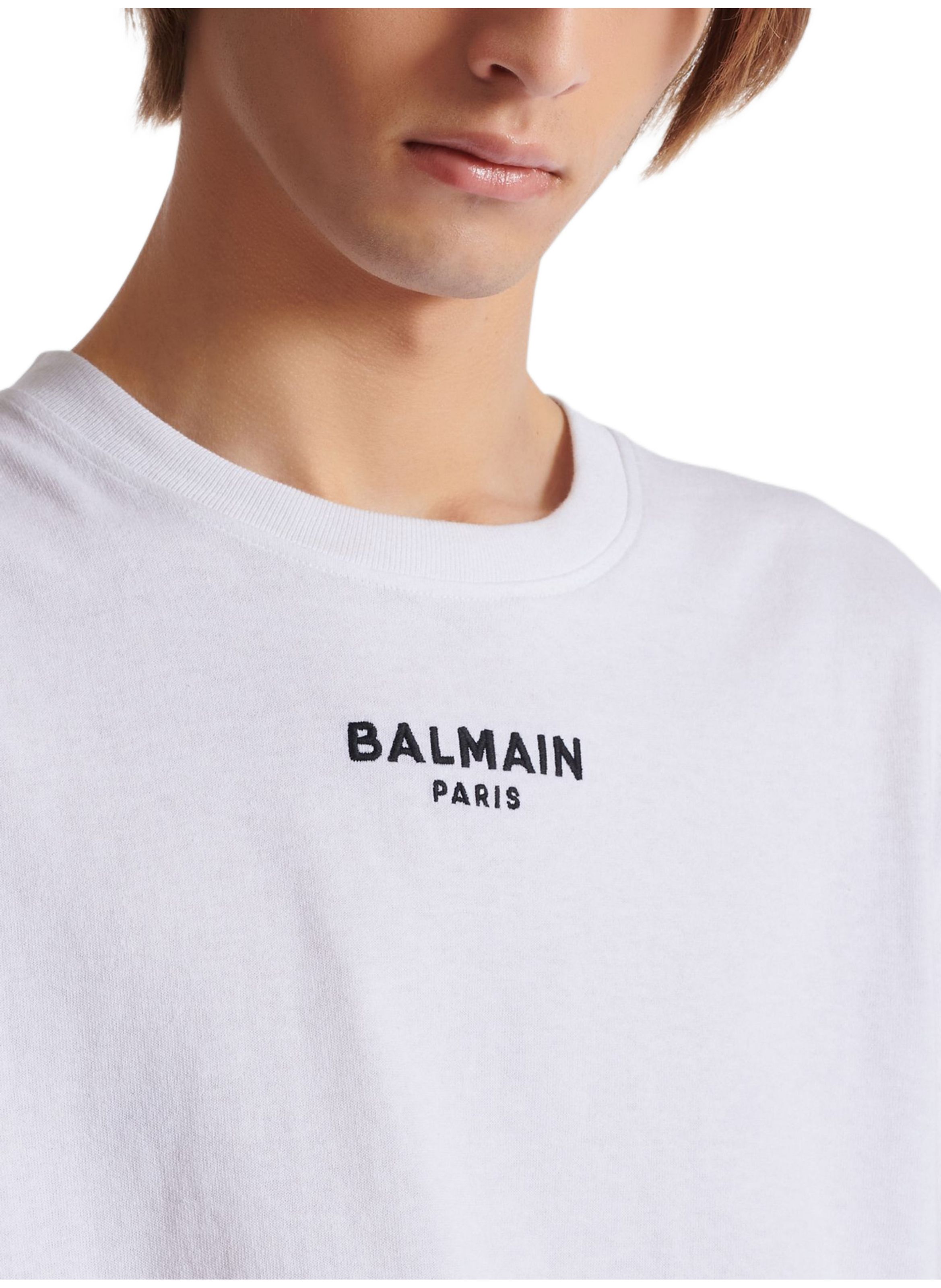 T-shirt brodé balmain paris BALMAIN Blanc
