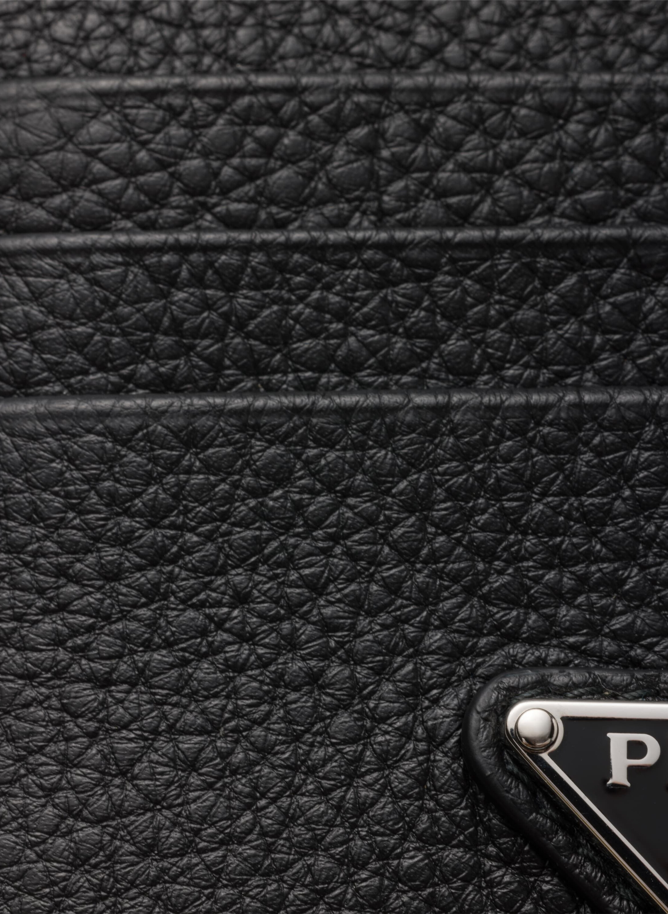Porte-cartes en cuir PRADA Noir