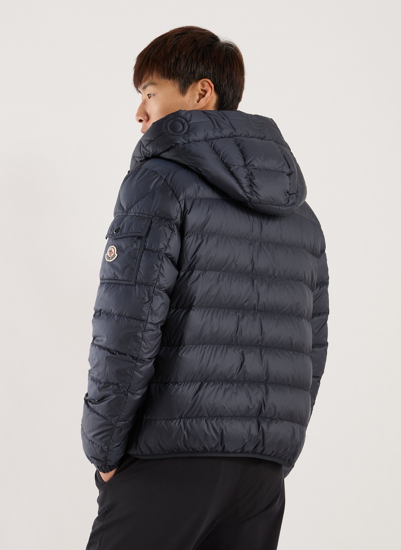 Short hooded puffer jacket Najan MONCLER Blue