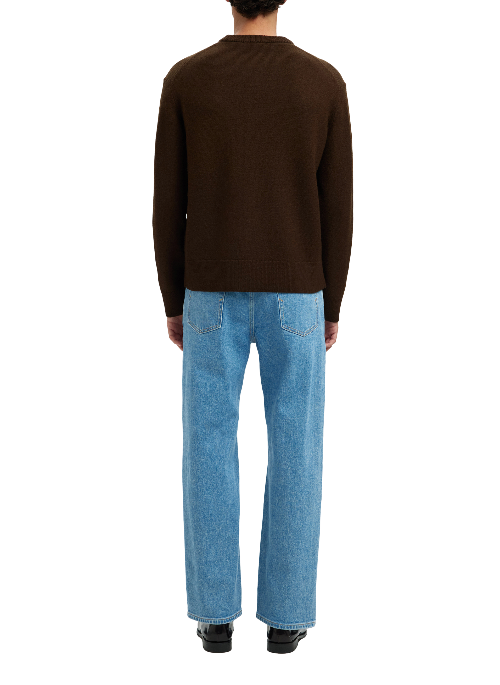 Straight wool jumper SELECTED Brown