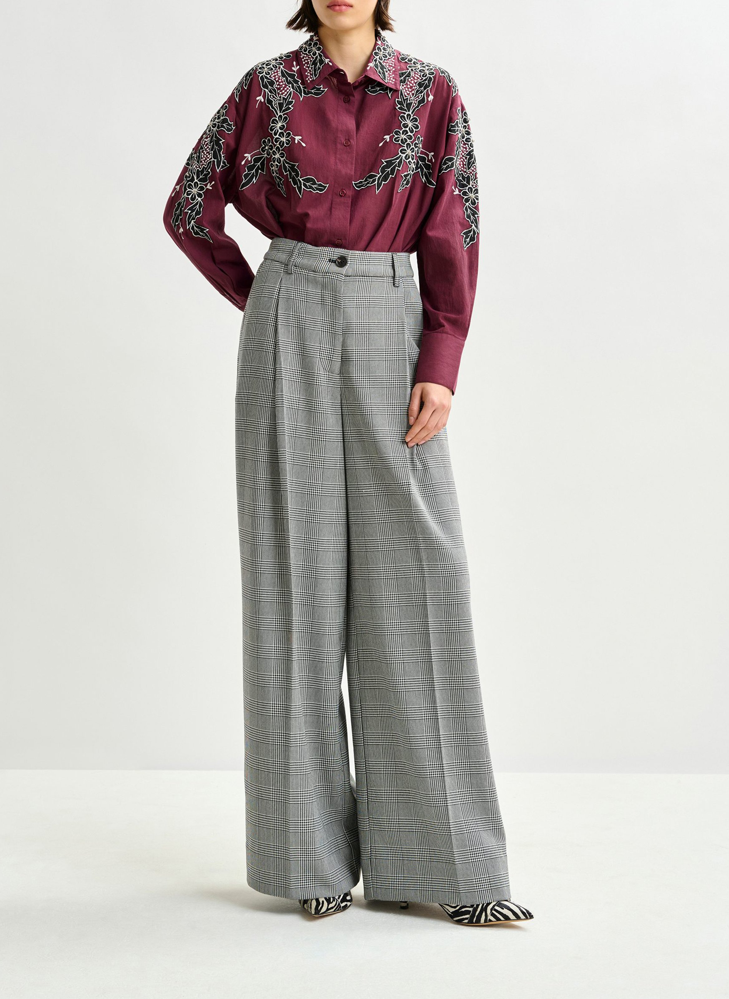 Pantalon large rayé invest ESSENTIEL ANTWERP Gris