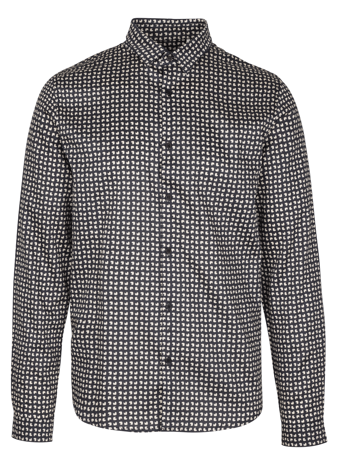 Chemise droite boutonnée à motifs IKKS Bleu