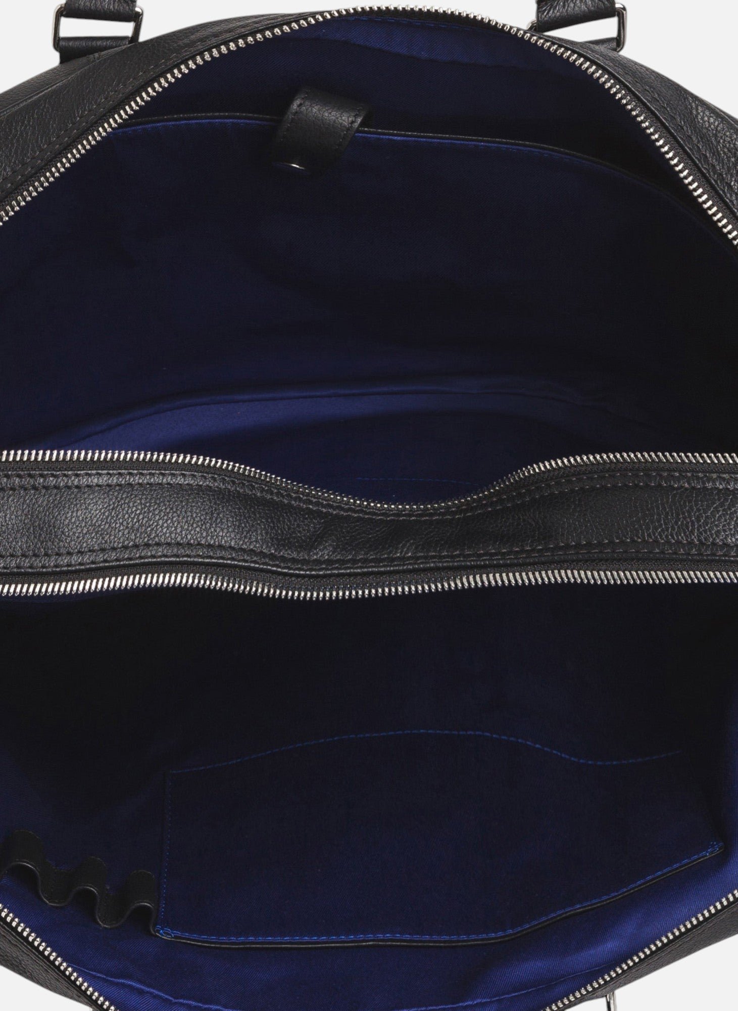 Porte documents 17" charles en cuir grainé 2 poches zippées LE TANNEUR Noir