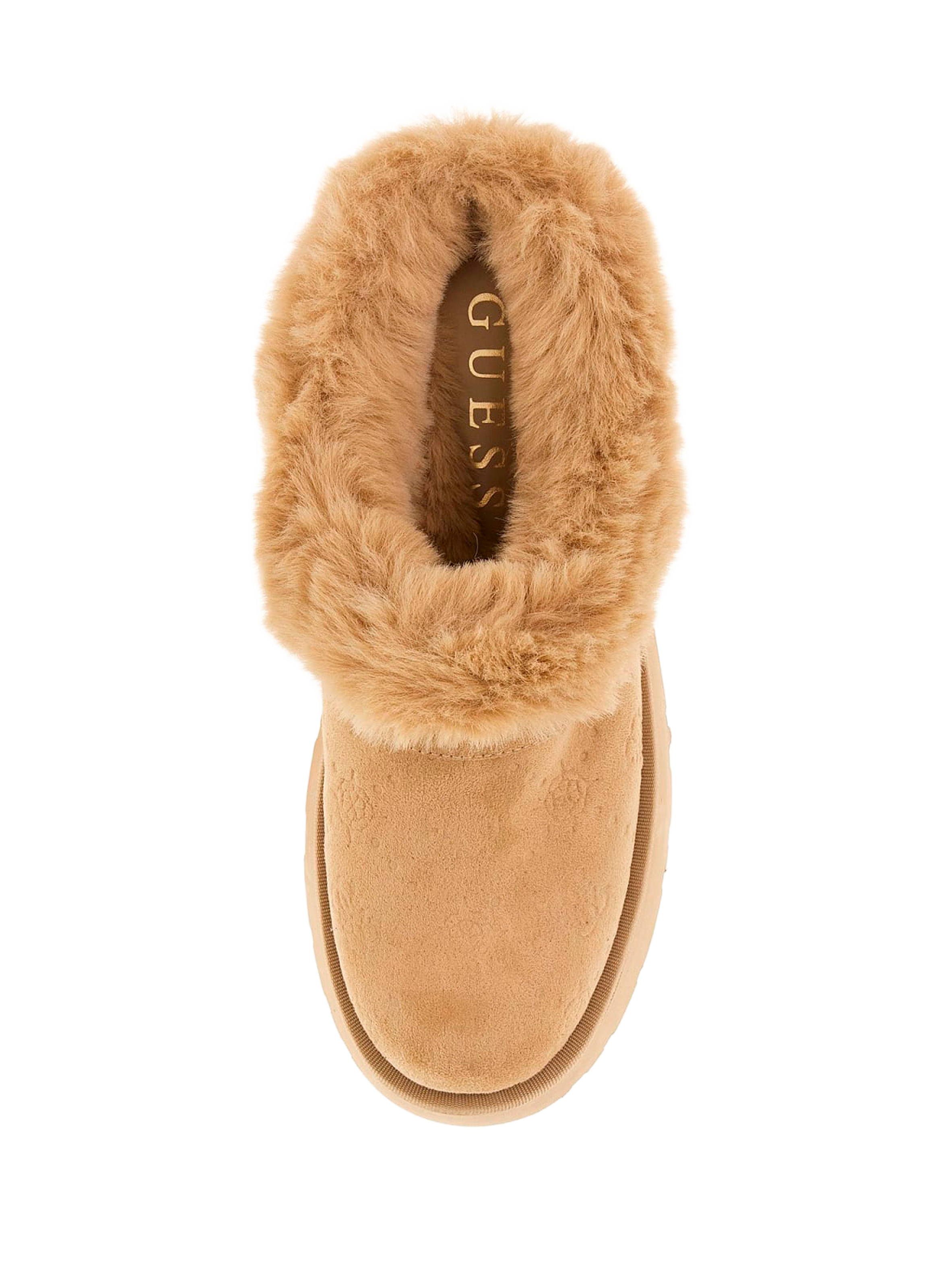 Fur-trimmed mules GUESS Beige