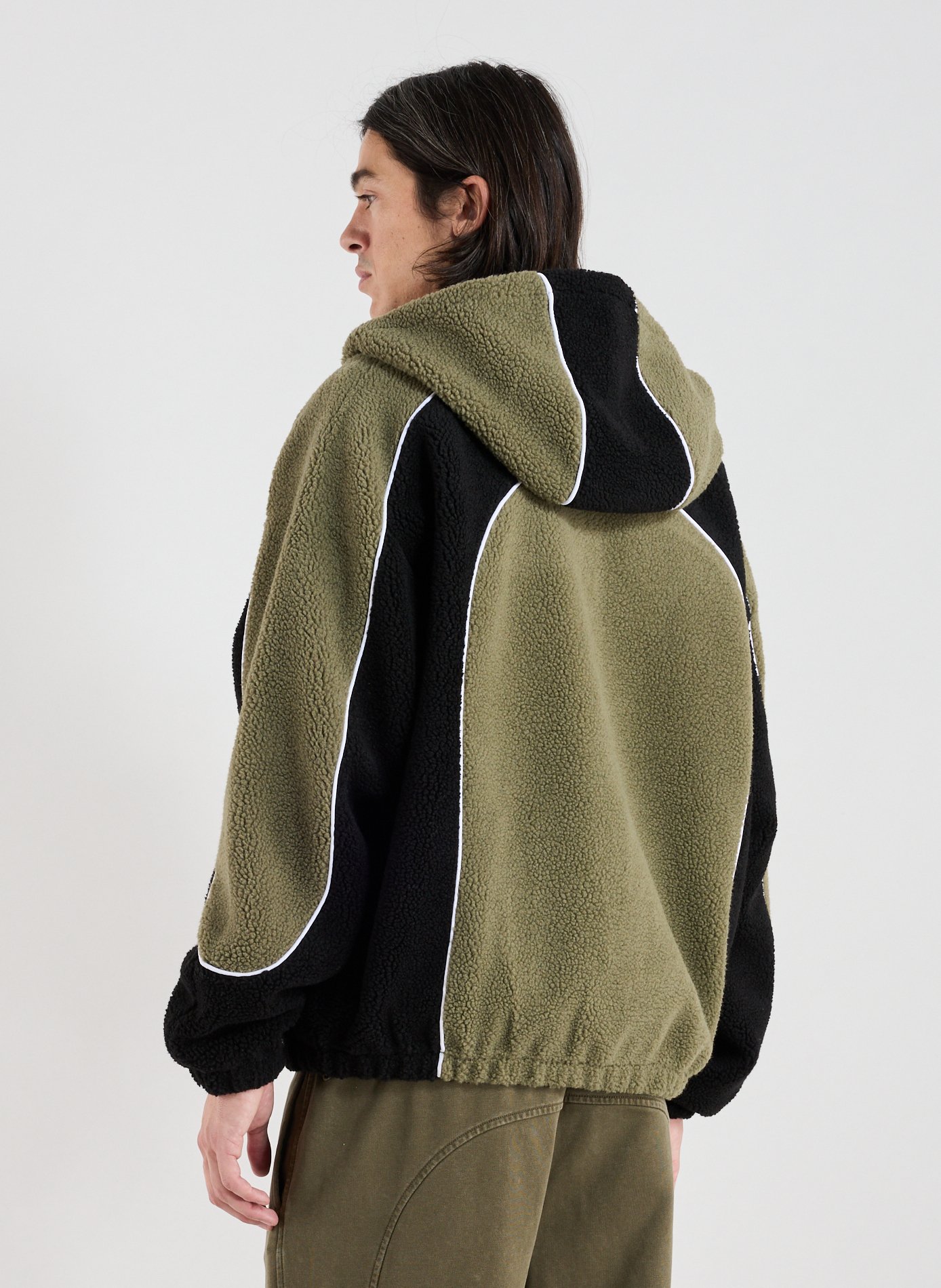 Veste polaire à capuche HUGO BLUE Kaki