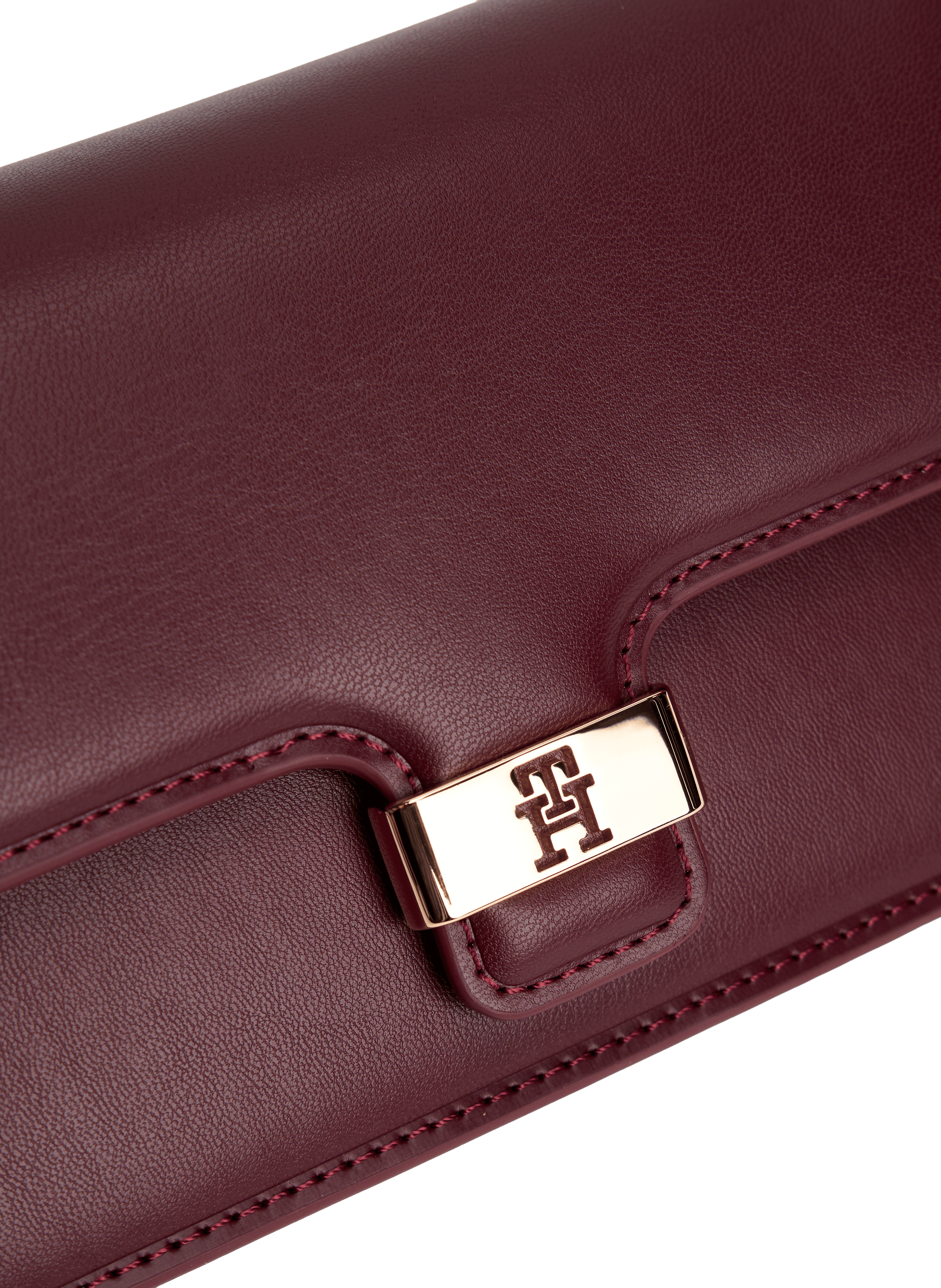 Clutch bag with logoed clasp in faux leather TOMMY HILFIGER Red