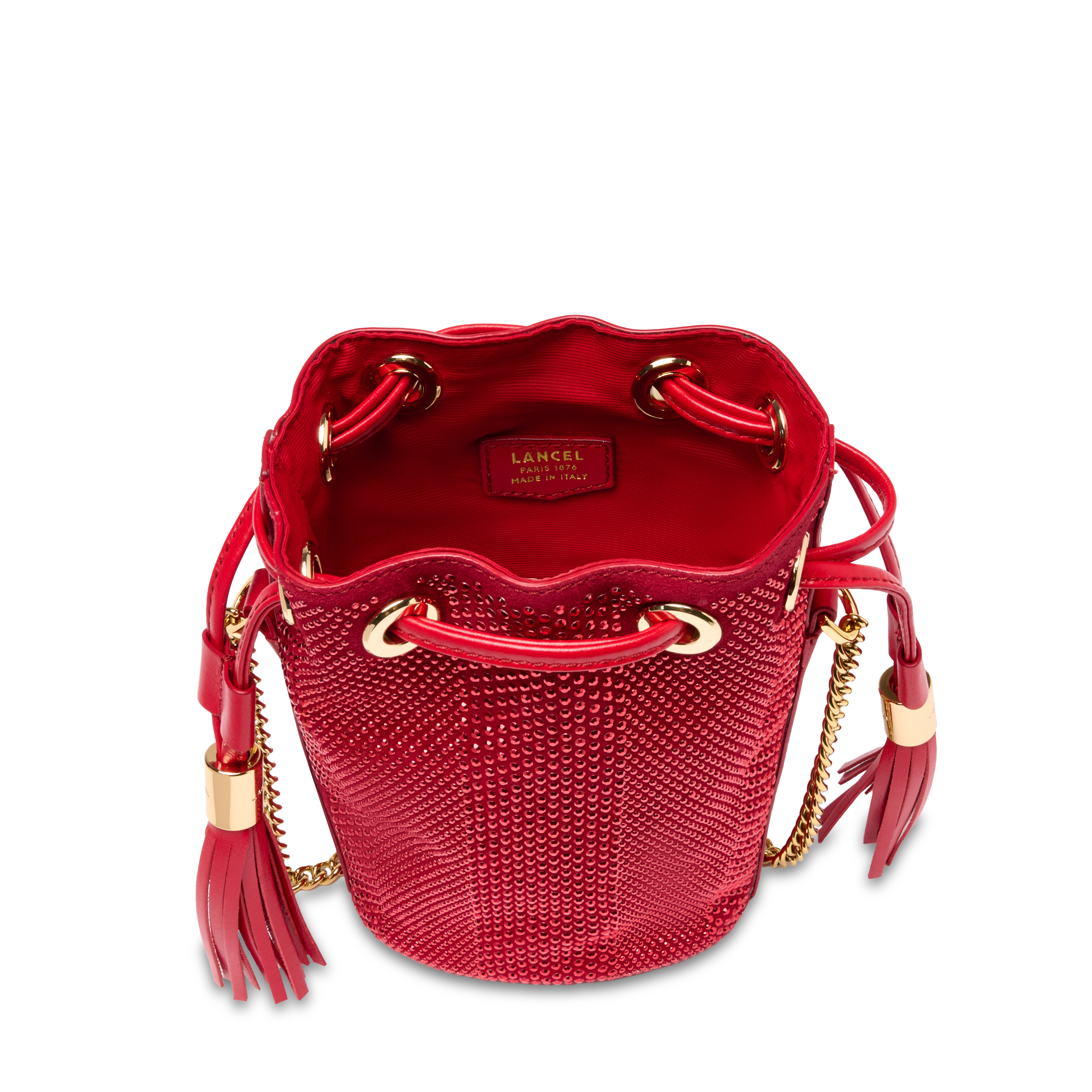 Mini sac seau premier flirt de lancel en cuir LANCEL Rouge