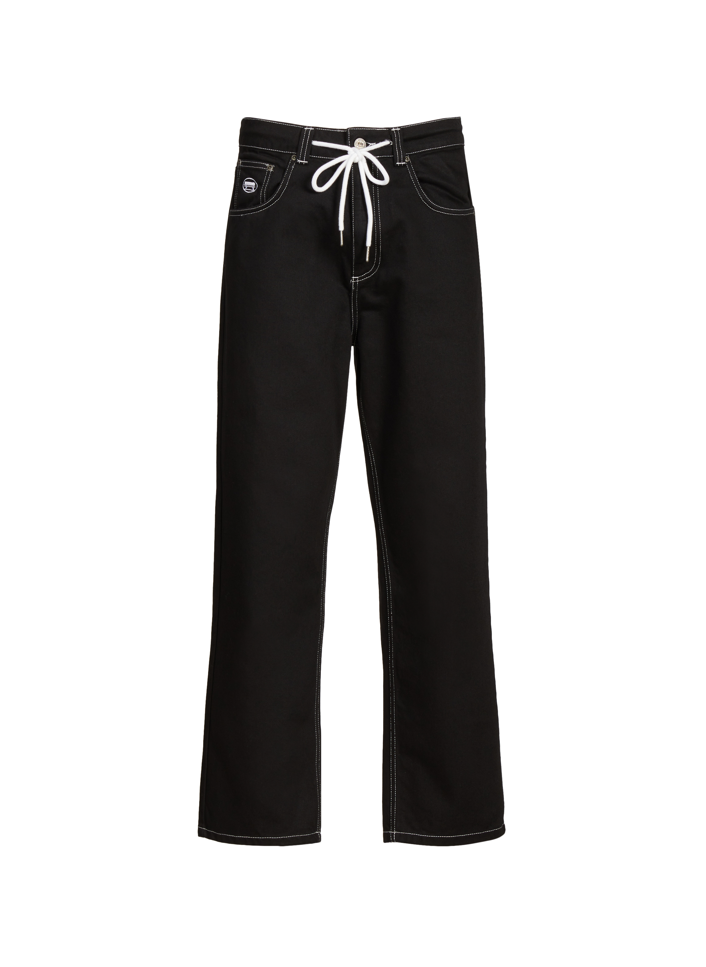 JACKER. Jean droit en coton Noir